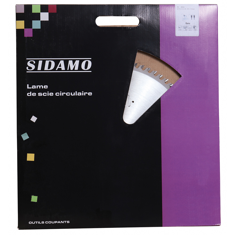 Lame de scie circulaire carbure KW pour tronçonnage de panneaux stratifiés et bois précieux. SIDAMO - 290143