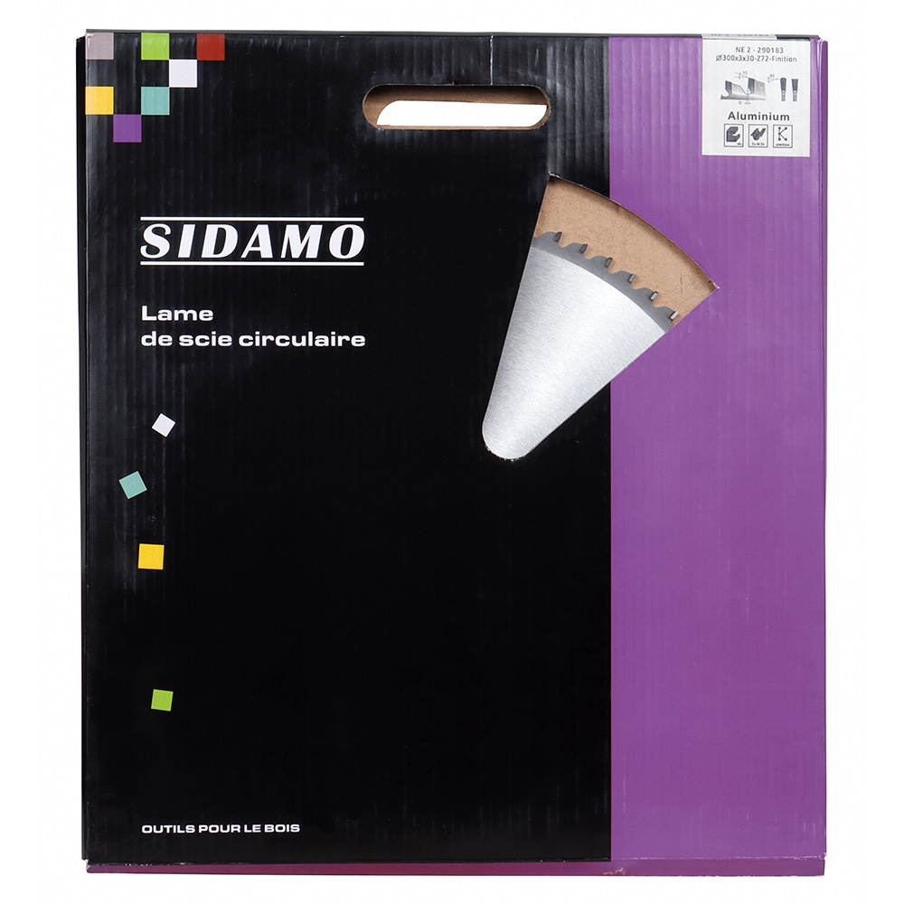 Lame de scie circulaire carbure NE 2 pour tronçonnage de profilés aluminium et métaux non ferreux SIDAMO - 290183