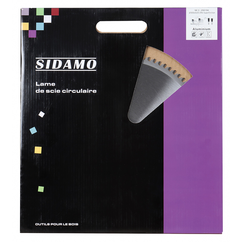 Lame de scie circulaire carbure NE 3 pour tronçonnage aluminium et métaux non ferreux jusqu'à 3 mm SIDAMO - 290194