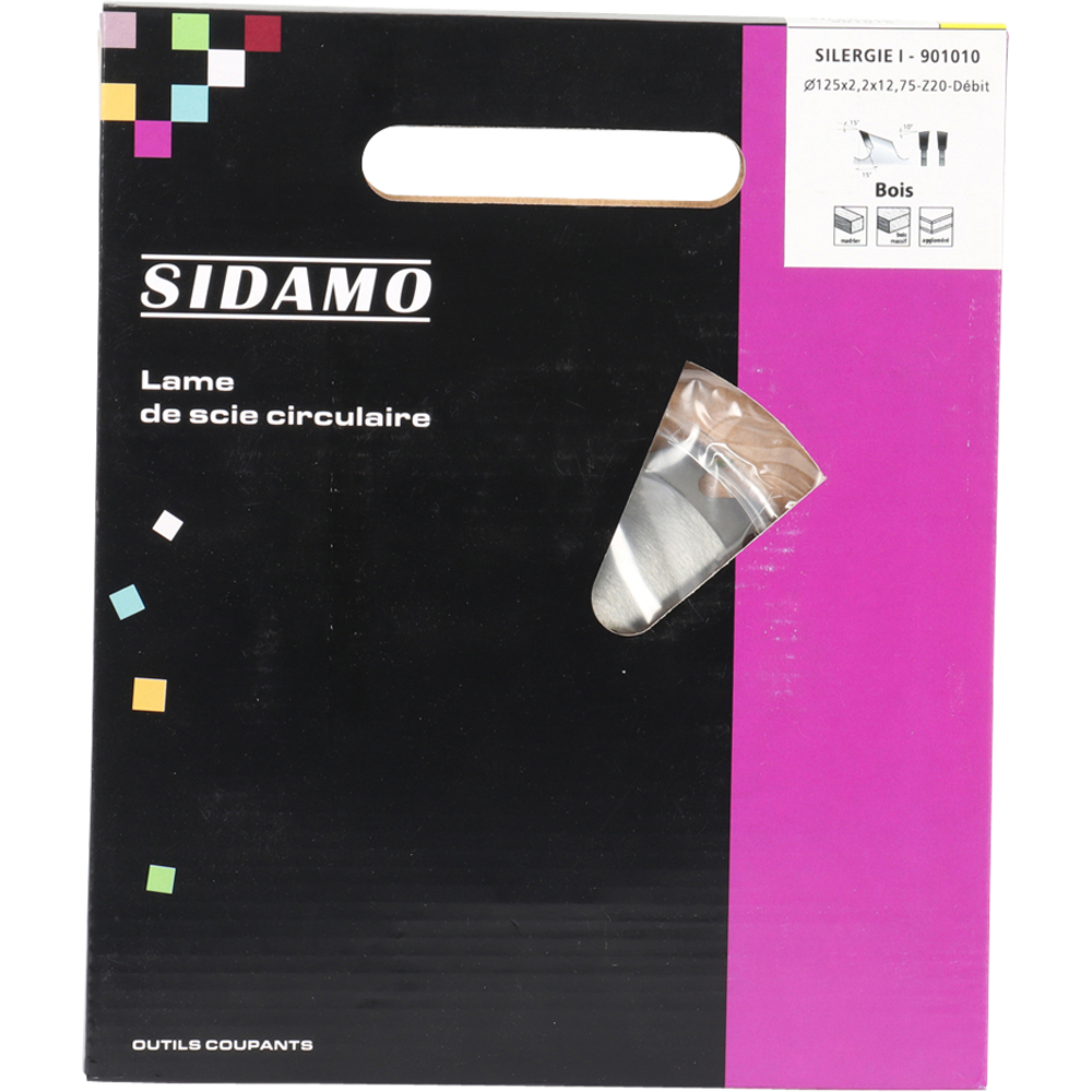 Lame de scie circulaire carbure SILERGIE I pour bois durs et tendres, panneaux bruts ou plaqués SIDAMO - 901010