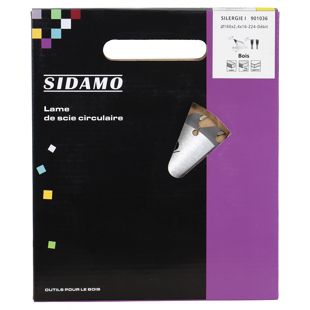 Lame de scie circulaire carbure SILERGIE I pour bois durs, tendres et panneaux bruts ou plaqués SIDAMO - 901036