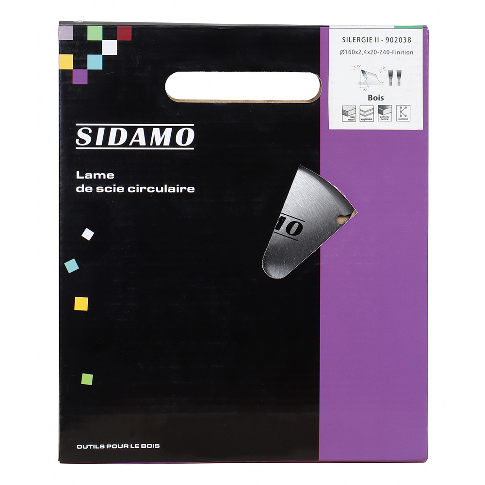 Lame de scie circulaire carbure SILERGIE II pour panneaux mélaminés, stratifiés et plastiques SIDAMO - 902038