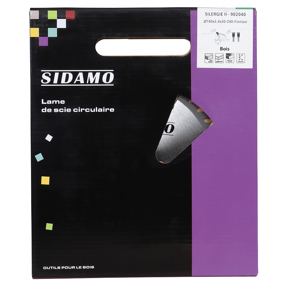 Lame de scie circulaire carbure SILERGIE II pour panneaux mélaminés et stratifiés et bois SIDAMO - 902040