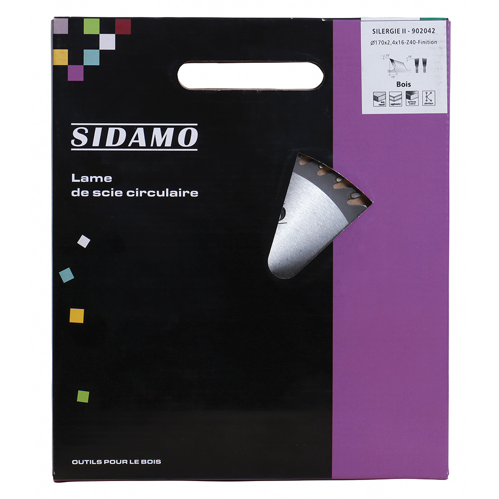 Lame de scie circulaire carbure SILERGIE II pour tronçonnage de panneaux mélaminés et bois durs fins SIDAMO - 902042
