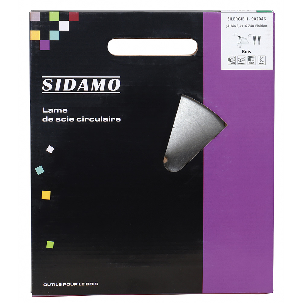 Lame de scie circulaire carbure SILERGIE II pour tronçonnage de panneaux mélaminés et plastiques SIDAMO - 902046
