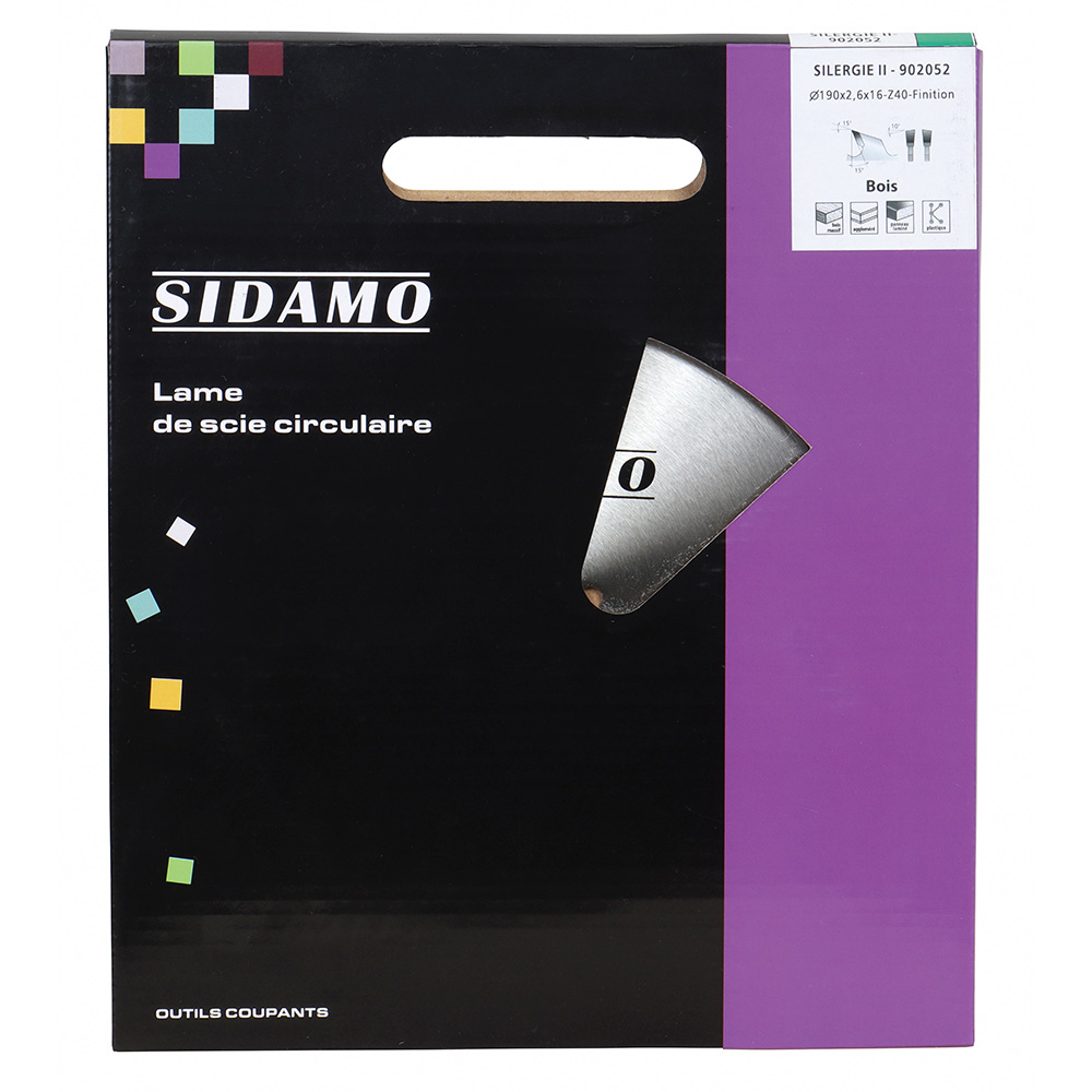 Lame de scie circulaire SILERGIE II pour tronçonnage de panneaux mélaminés, stratifiés, bois et plastiques SIDAMO - 902052
