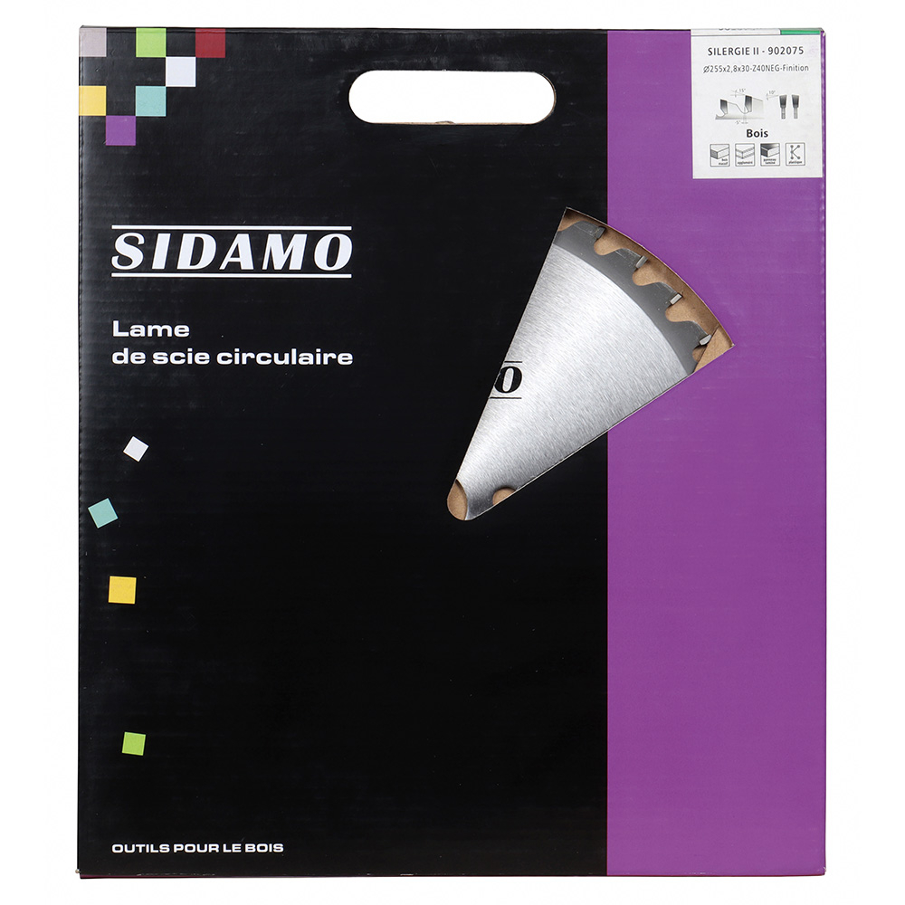 Lame de scie circulaire carbure SILERGIE II pour tronçonnage mélaminés, stratifiés, bois durs et plastiques SIDAMO - 902075