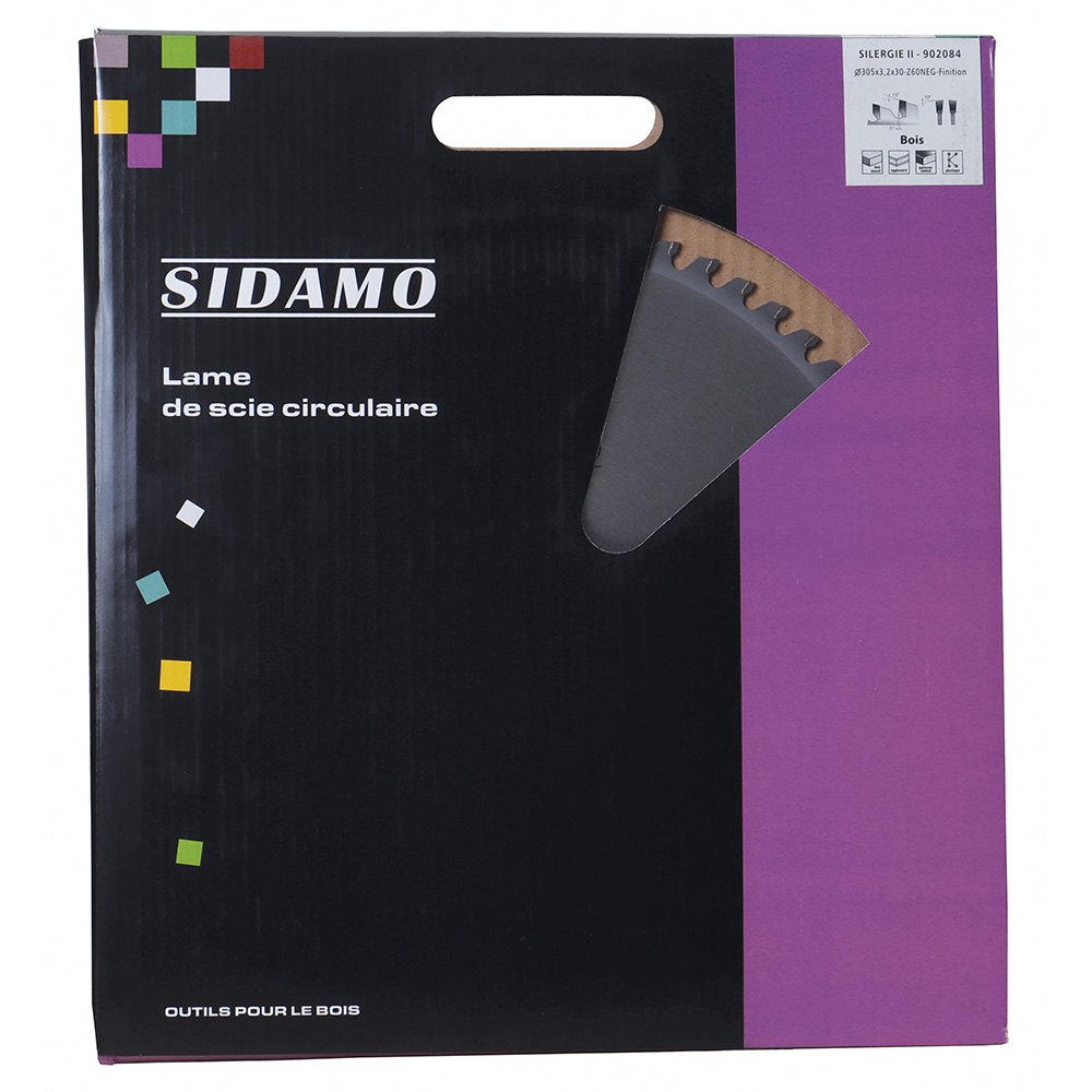 Lame de scie circulaire carbure SILERGIE II pour panneaux mélaminés et stratifiés, bois et plastiques SIDAMO - 902084