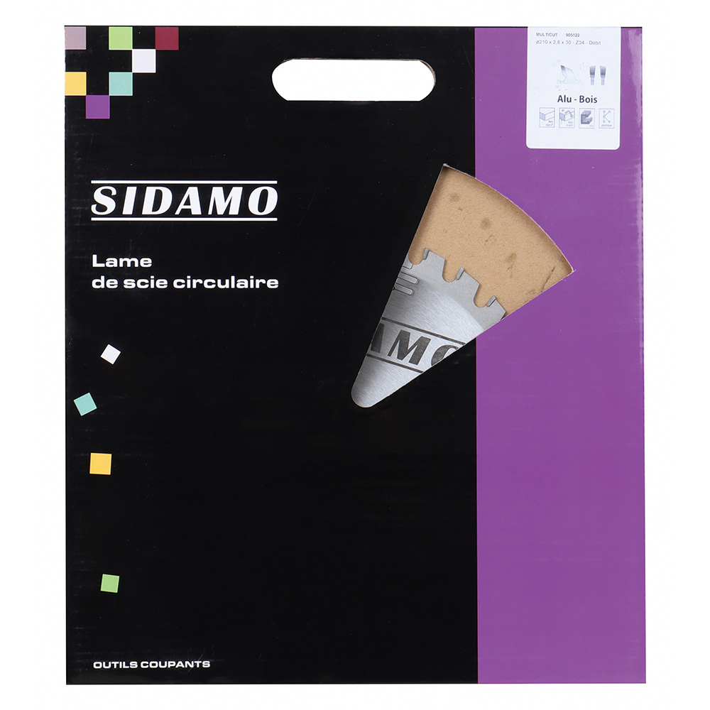 Lame de scie circulaire carbure Multicut pour tronçonnage bois, aggloméré et plastique SIDAMO - 905122