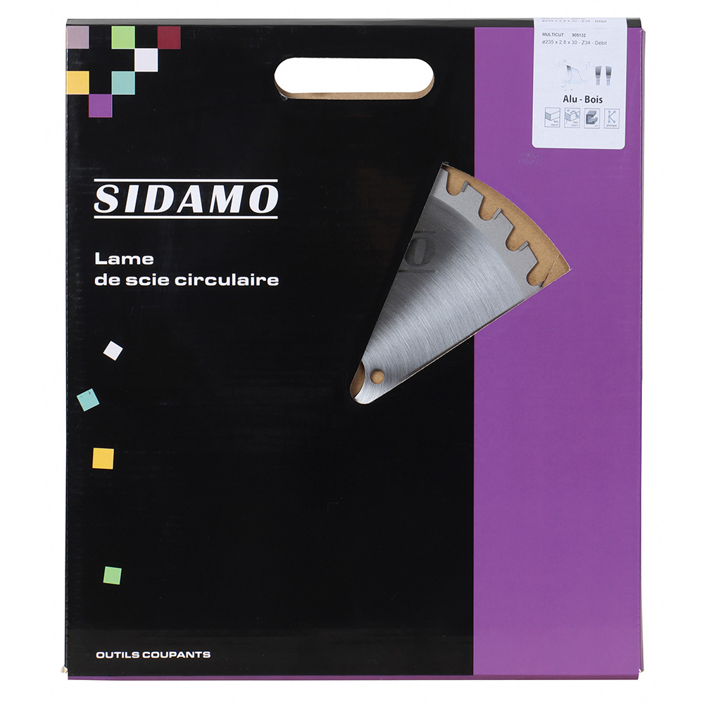 Lame de scie circulaire carbure Multicut pour tronçonnage bois, aggloméré, aluminium, plastique et béton. SIDAMO - 905132
