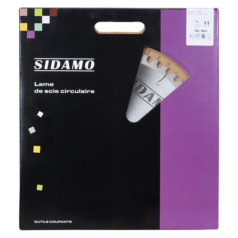 Lame de scie circulaire carbure Multicut pour tronçonnage bois, aggloméré, aluminium et plastique. SIDAMO - 905138