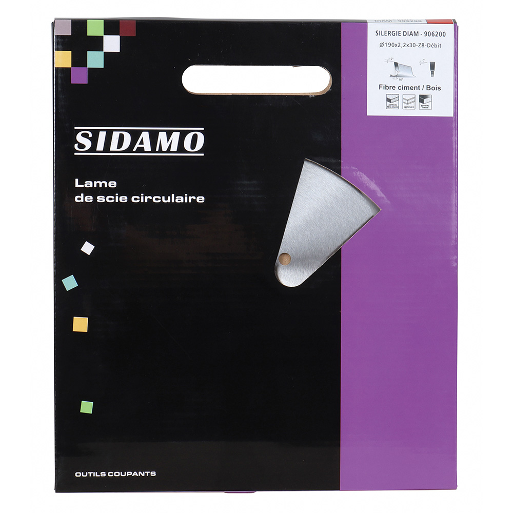 Lame de scie circulaire diamant SILERGIE DIAM pour panneaux et lames fibre ciment, aggloméré, laminé SIDAMO - 906200