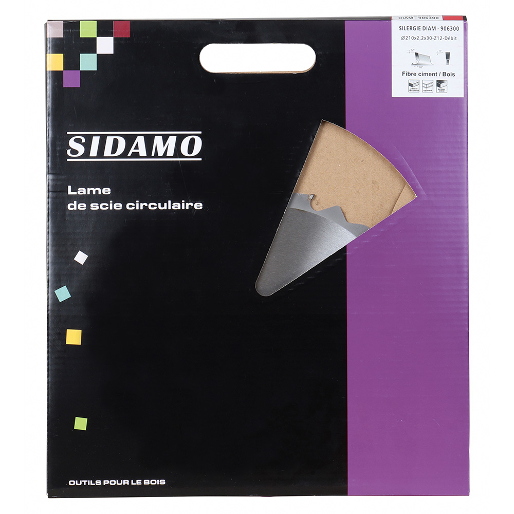Lame de scie circulaire diamant SILERGIE pour panneaux et lames façade cimentées ou aggloméré SIDAMO - 906300