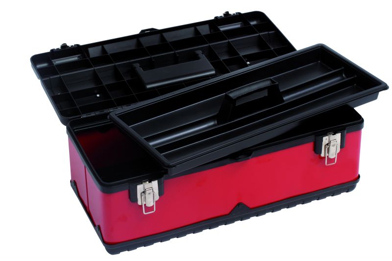 COFFRET BI-MATIÈRE SORI 660X280X220 AVEC PLATEAU ROUGE/NOIR -704226