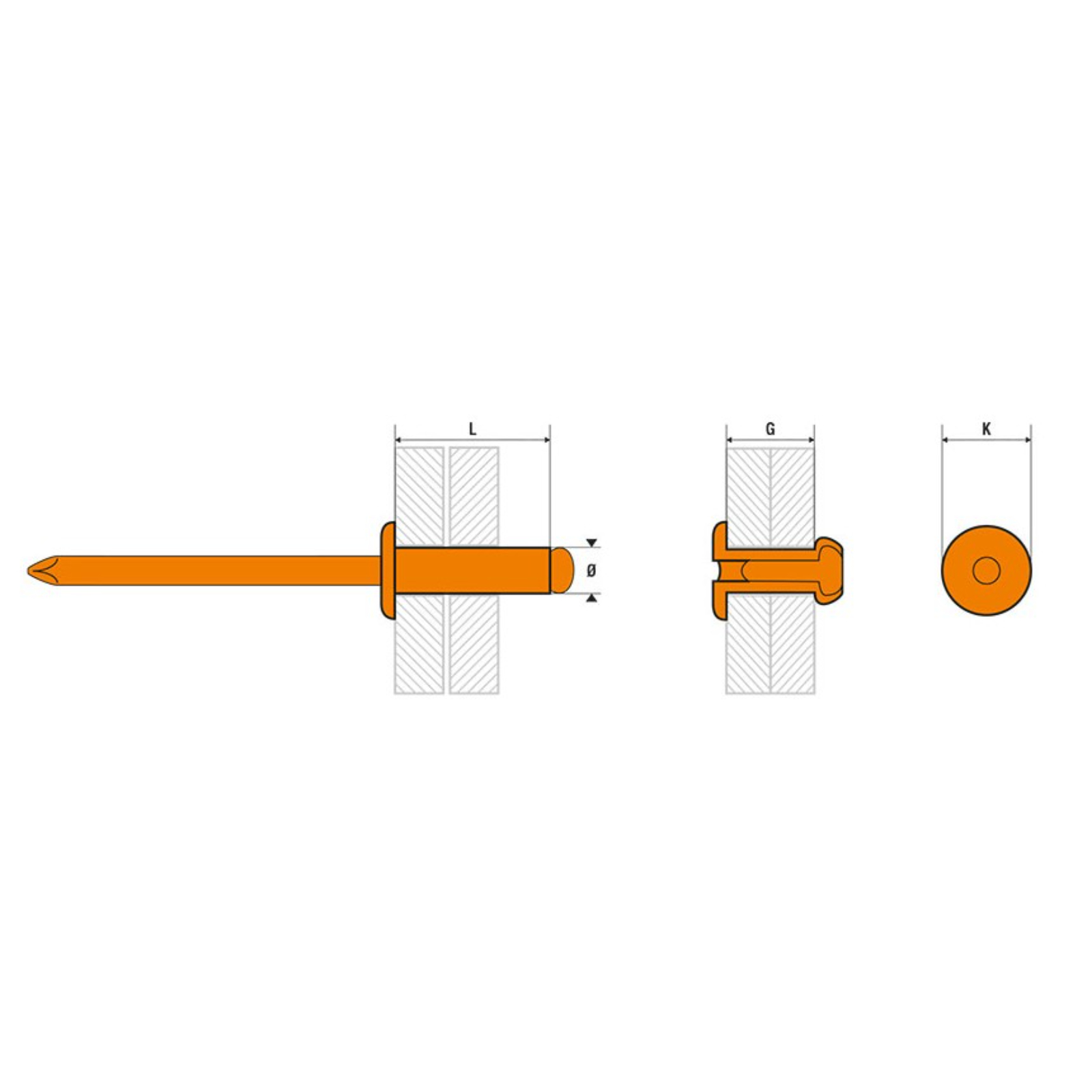 Rivet HD3208 - Lot de 100  SCELL-IT - HD3208-B100
