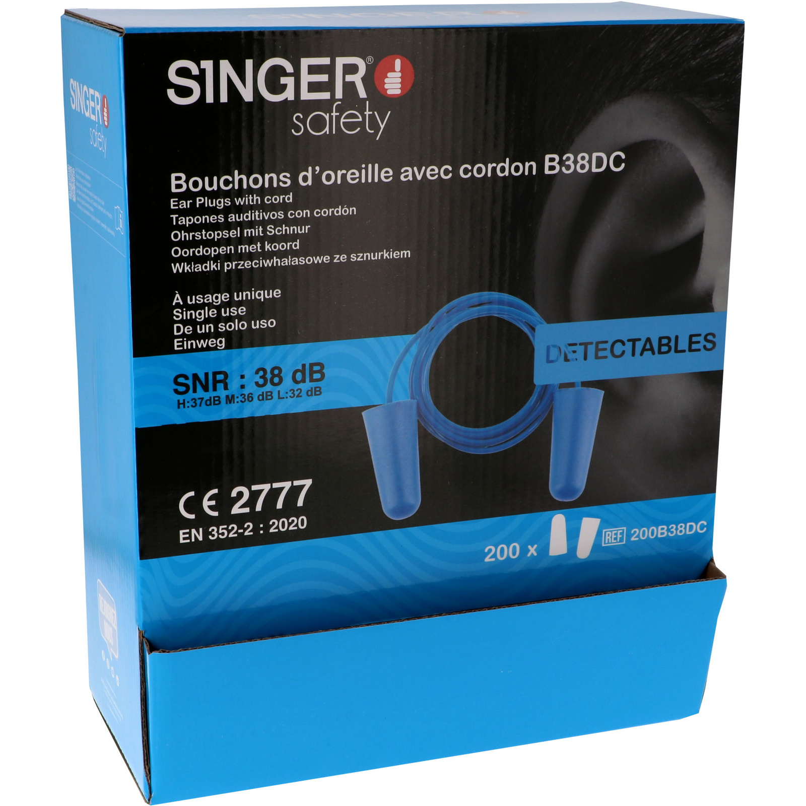 200 paires bouchon PU detect SINGER - 200B38DC
