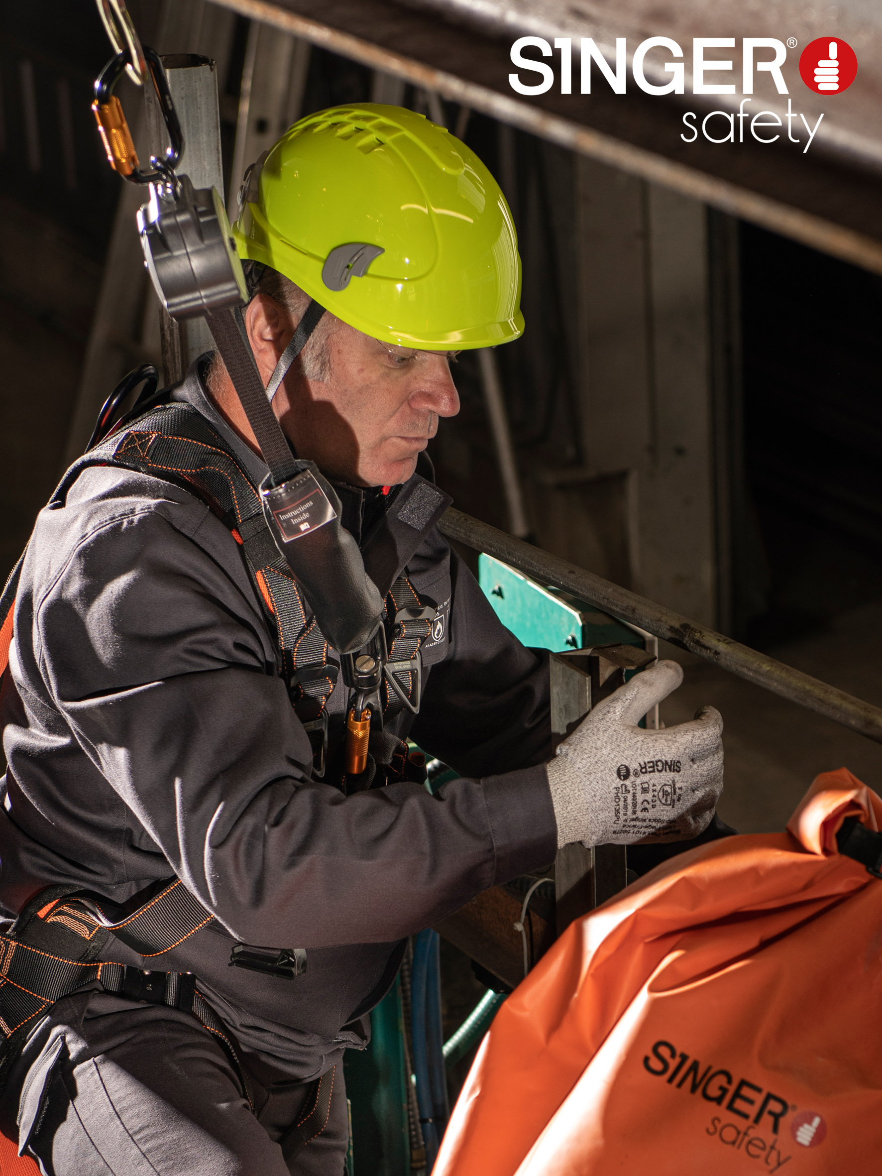 Antichute à rappel automatique à sangle polyester rétractable 200 m - SINGER - ARALUX