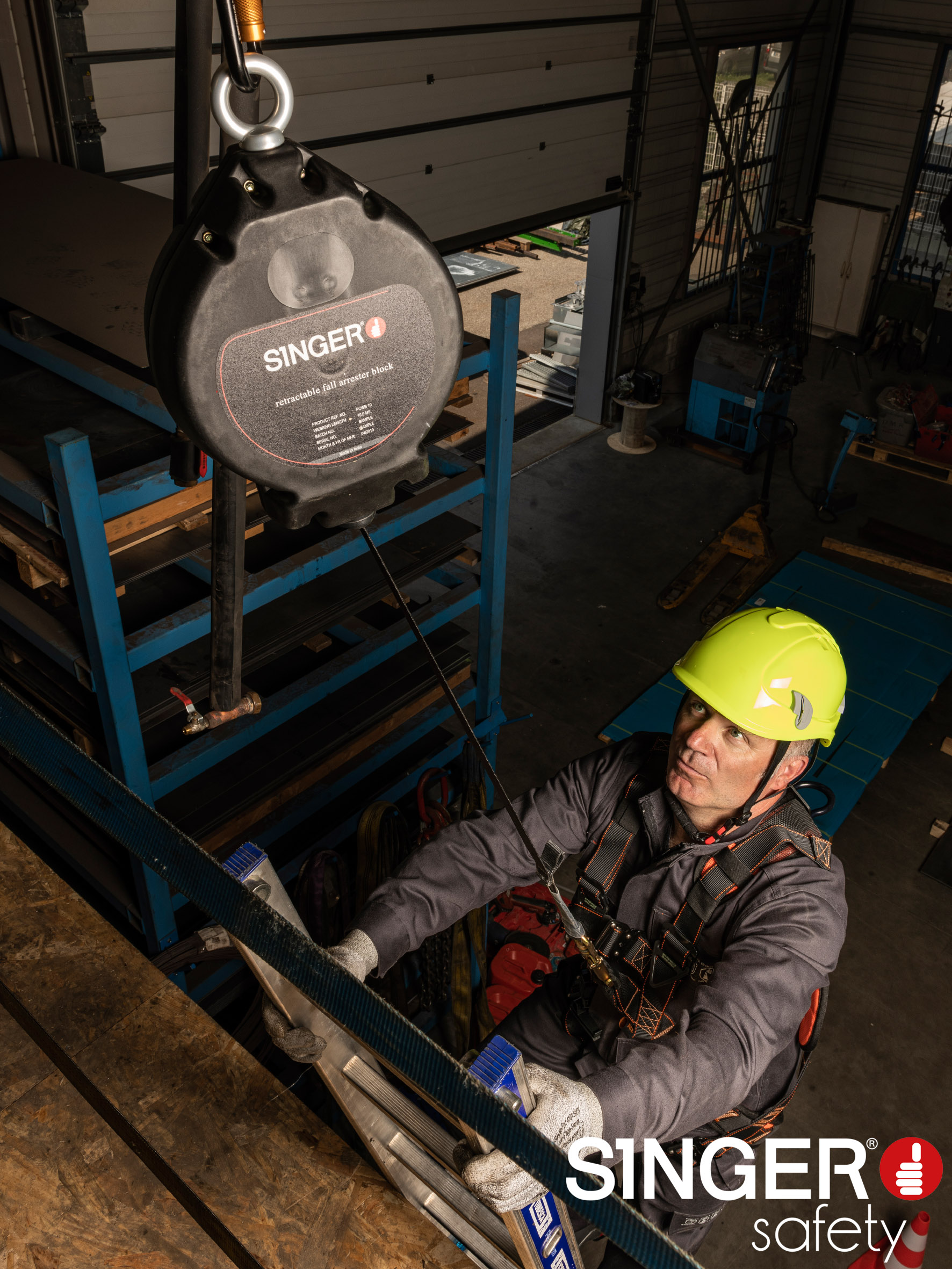 Antichute à rappel automatique à sangle polyester rétractable 10 mètres - SINGER - ARAWEB100