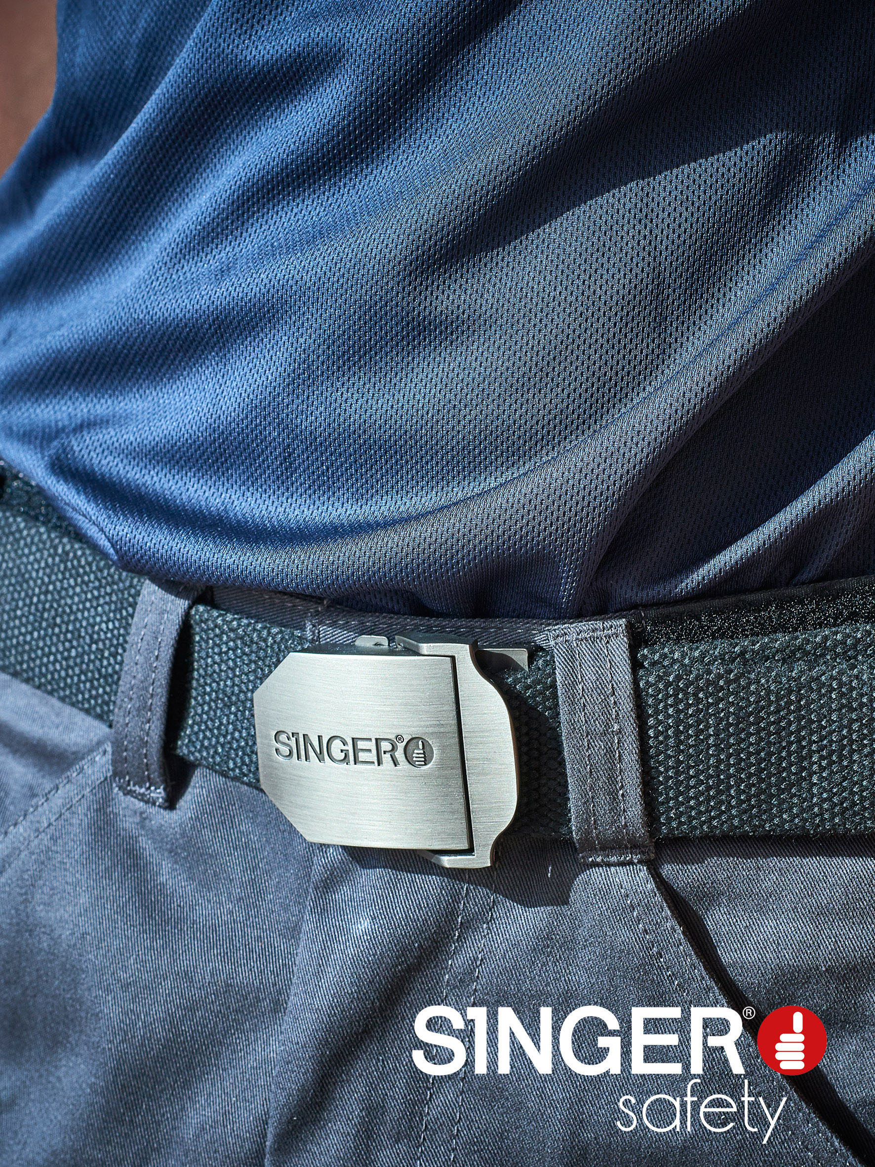 Ceinture noir textile ajustable - SINGER - BELT