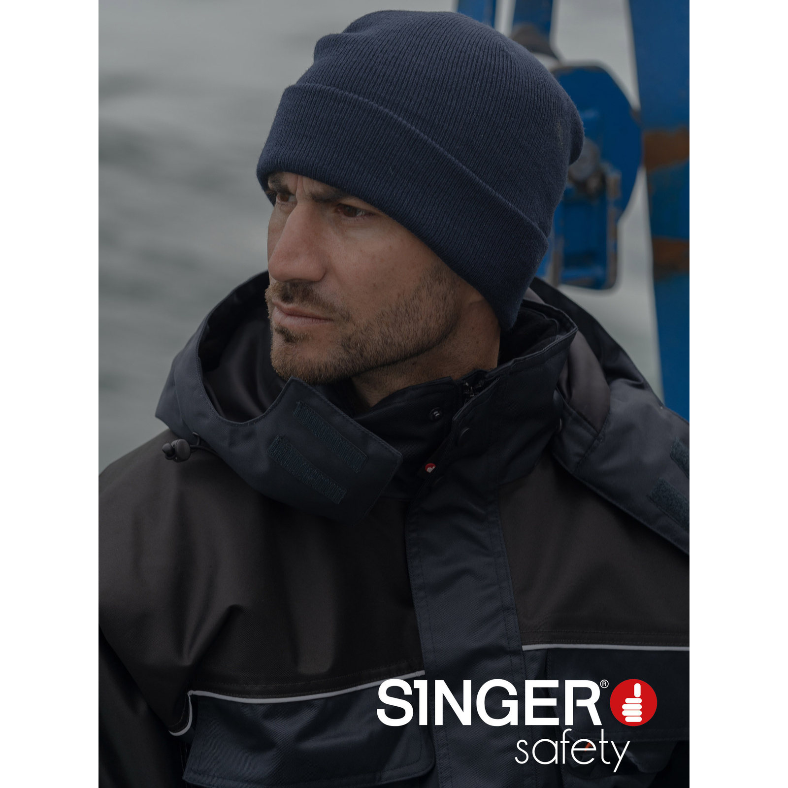 Bonnet acrylique bleu SINGER - BONABL