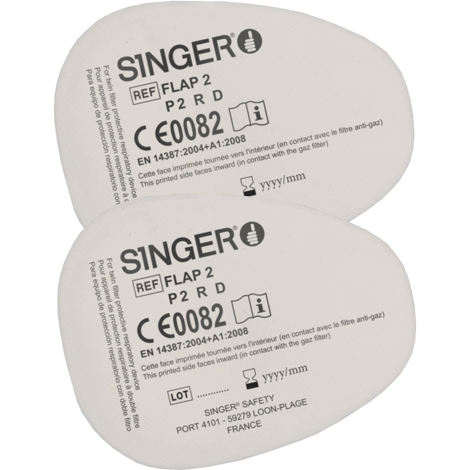 2 paires FLAP2 + adaptateur SINGER - CLIPF2P2