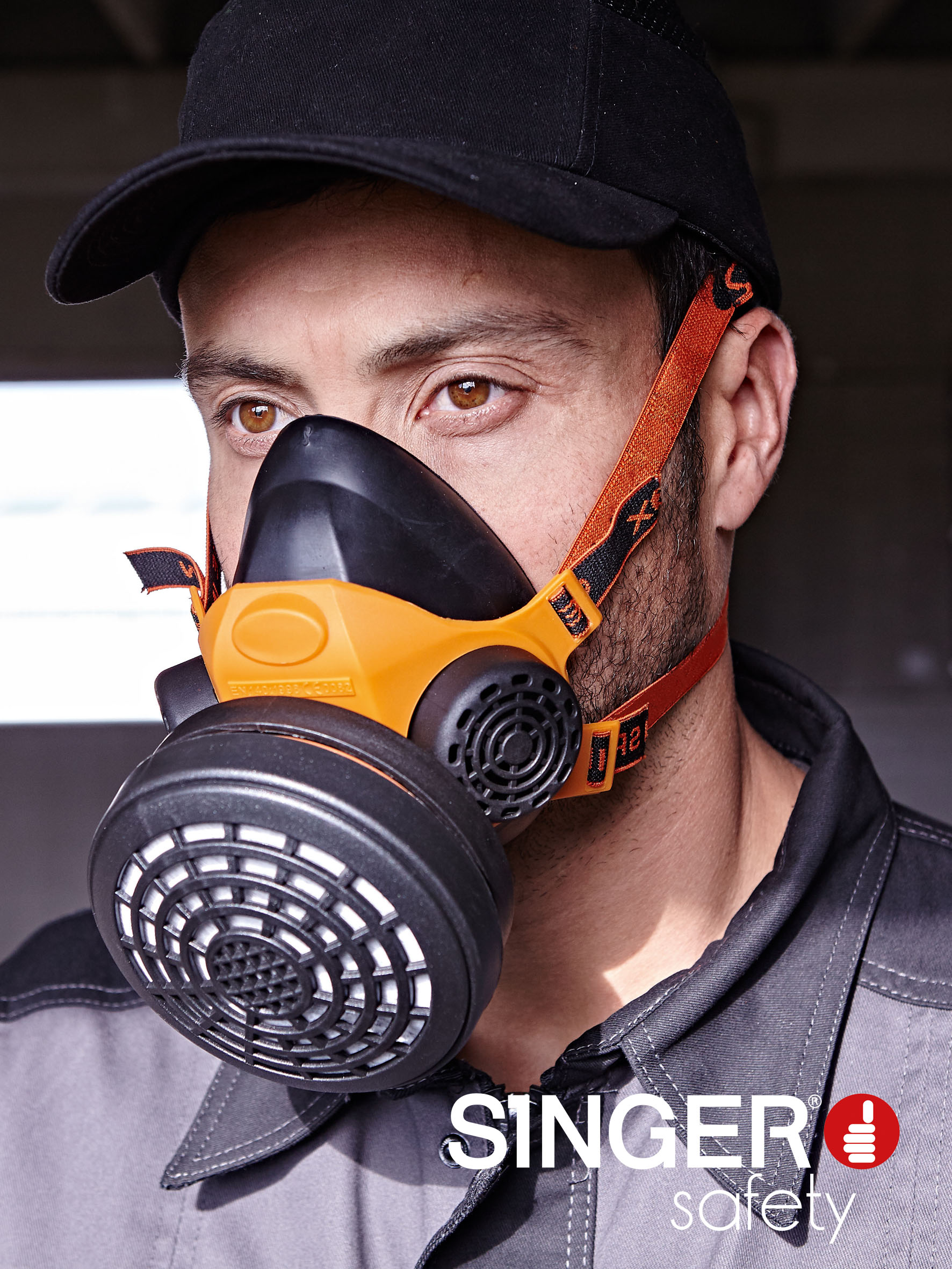 Demi-masque respiratoire En caoutchouc pour 1 filtre - SINGER - DM761C