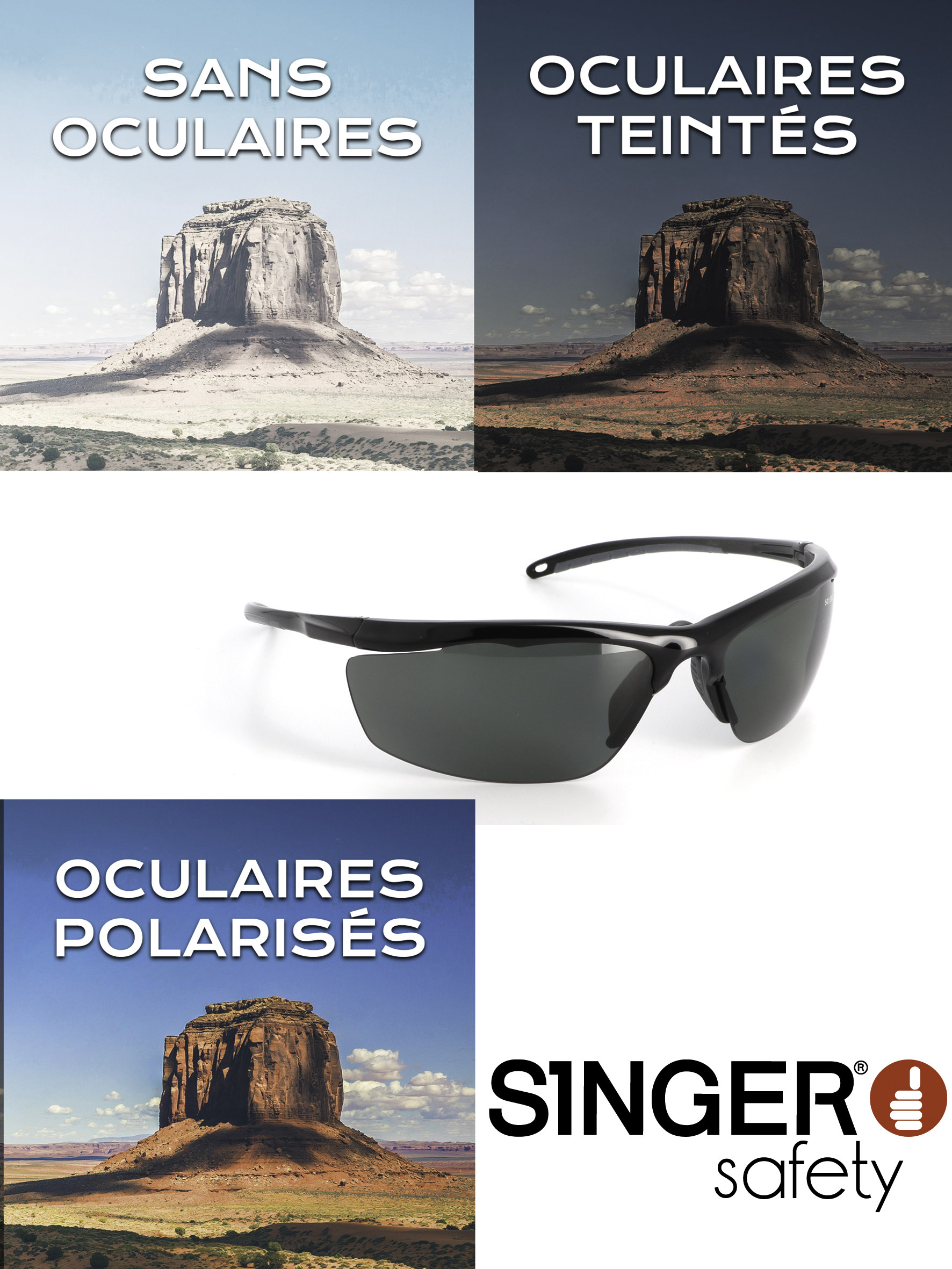 Lunettes polarisées Teinte 5-31 Anti-rayures (K) et anti-buée (N) - SINGER - EVAPOLAR