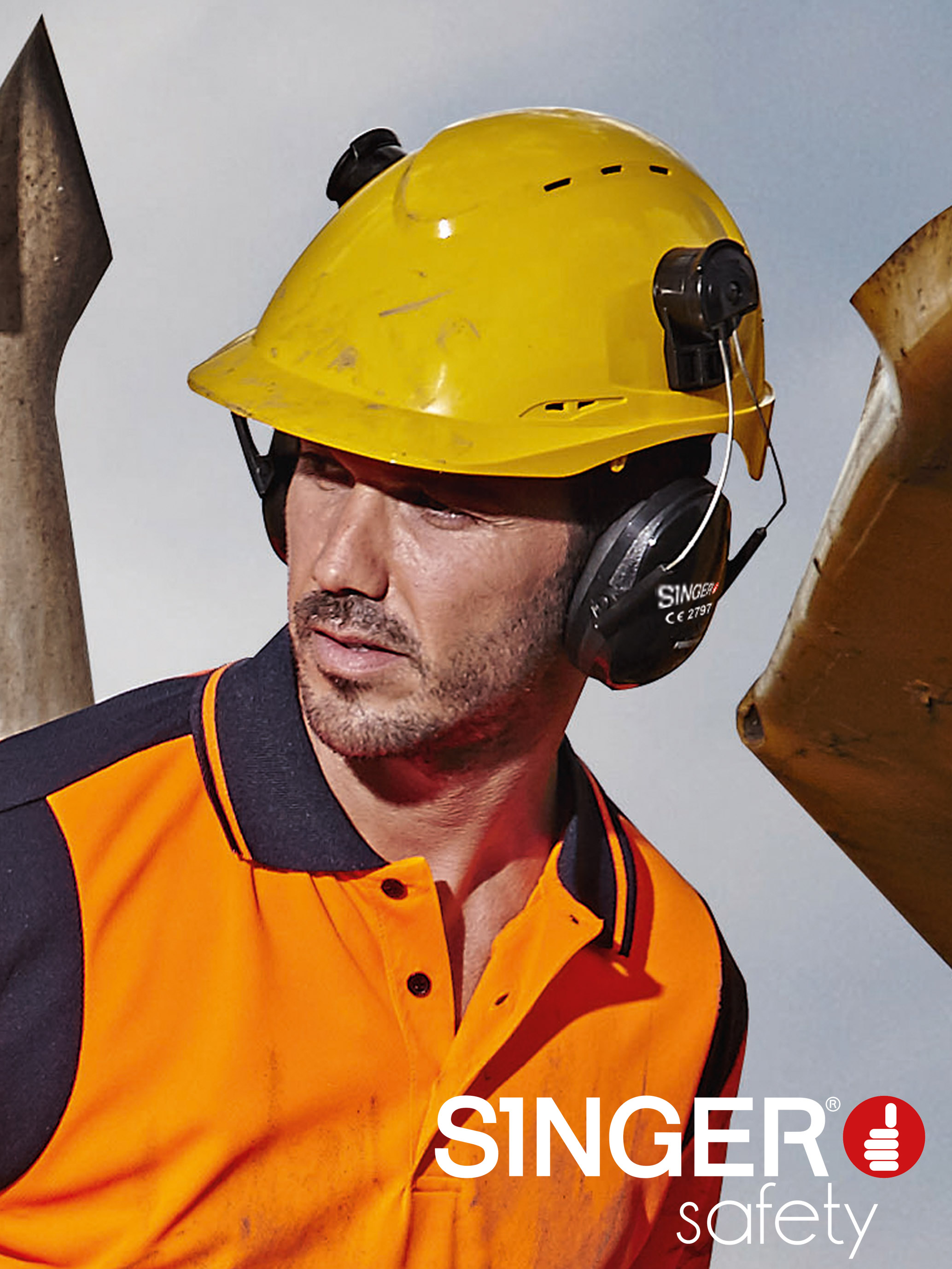 Casque de chantier aéré en ABS Serrage crémaillère - SINGER - FORCEJ