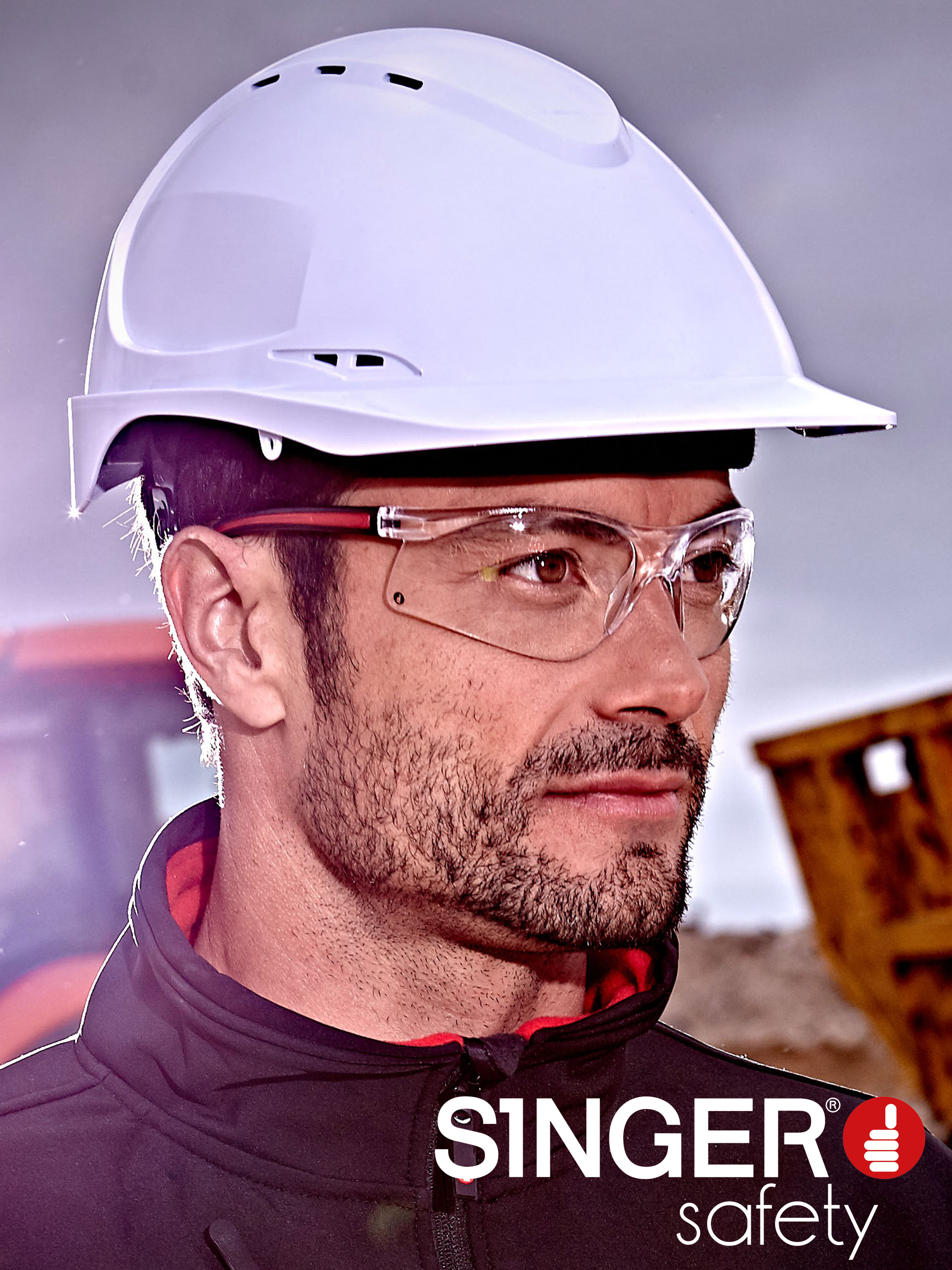 Casque de chantier aéré en ABS Serrage crémaillère - SINGER - FORCEW