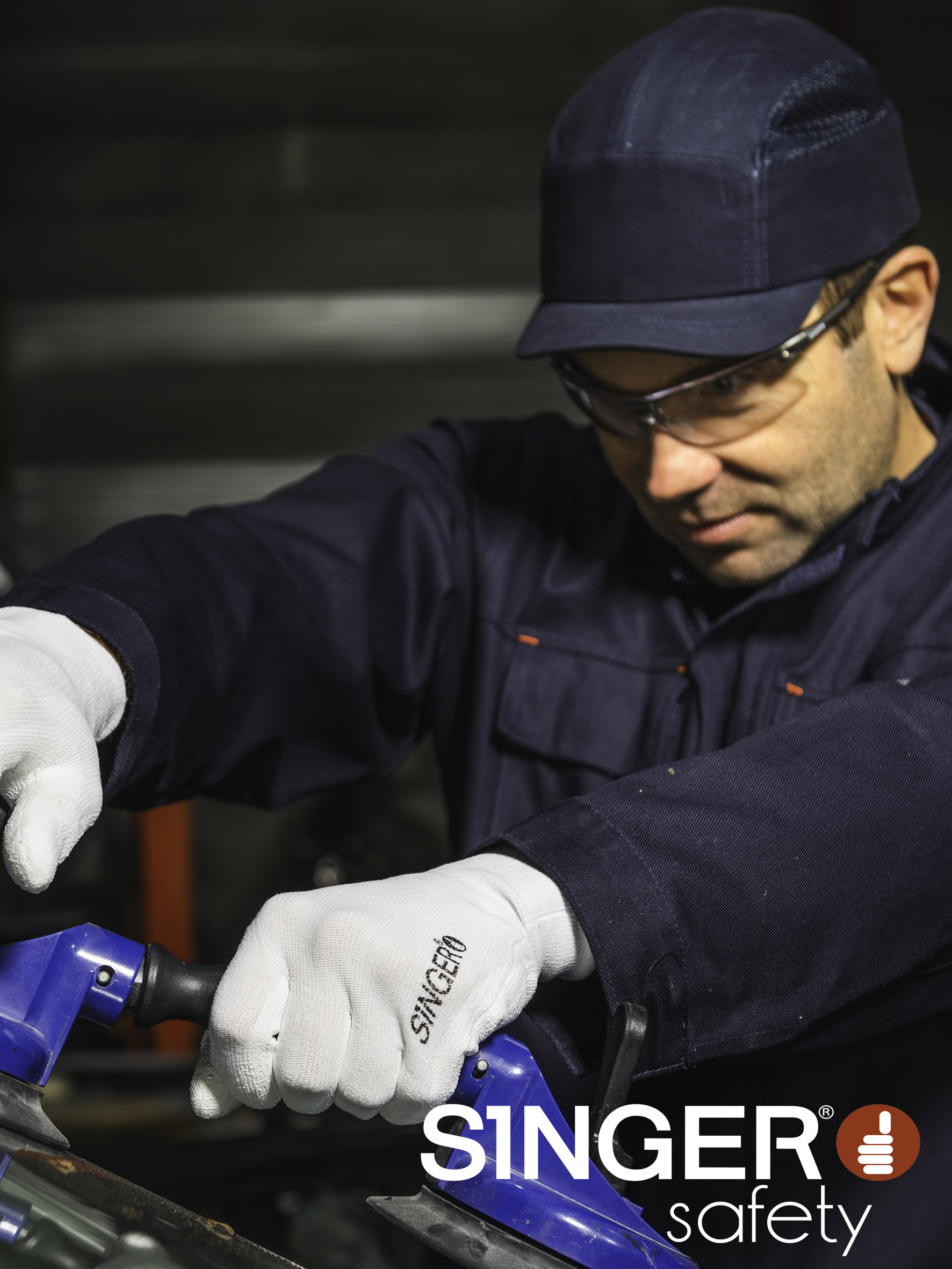 Casquette anti-heurt bleu marine - coque ABS - SINGER - HG915B