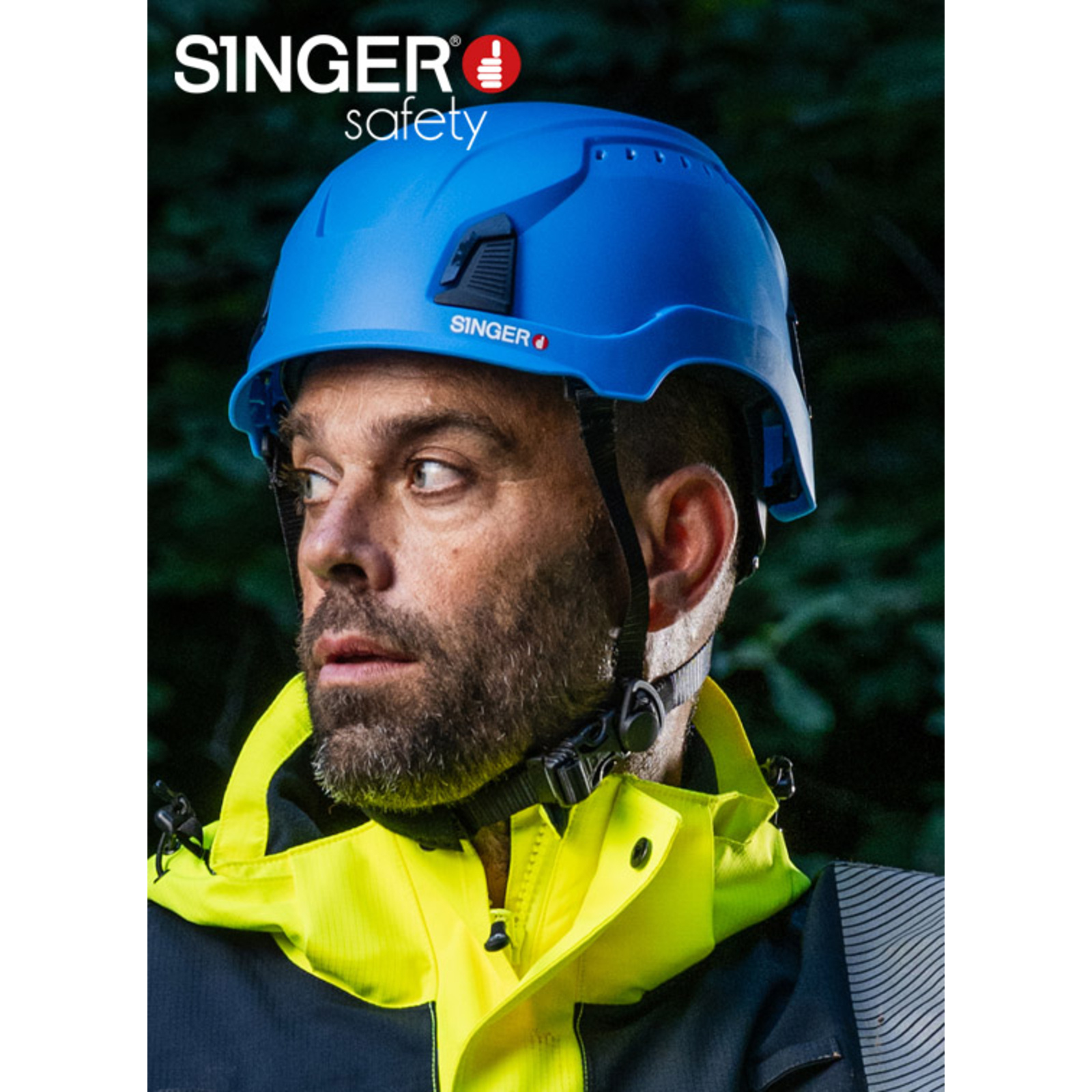 Casque de protection bleu aéré SINGER - HIMABLE