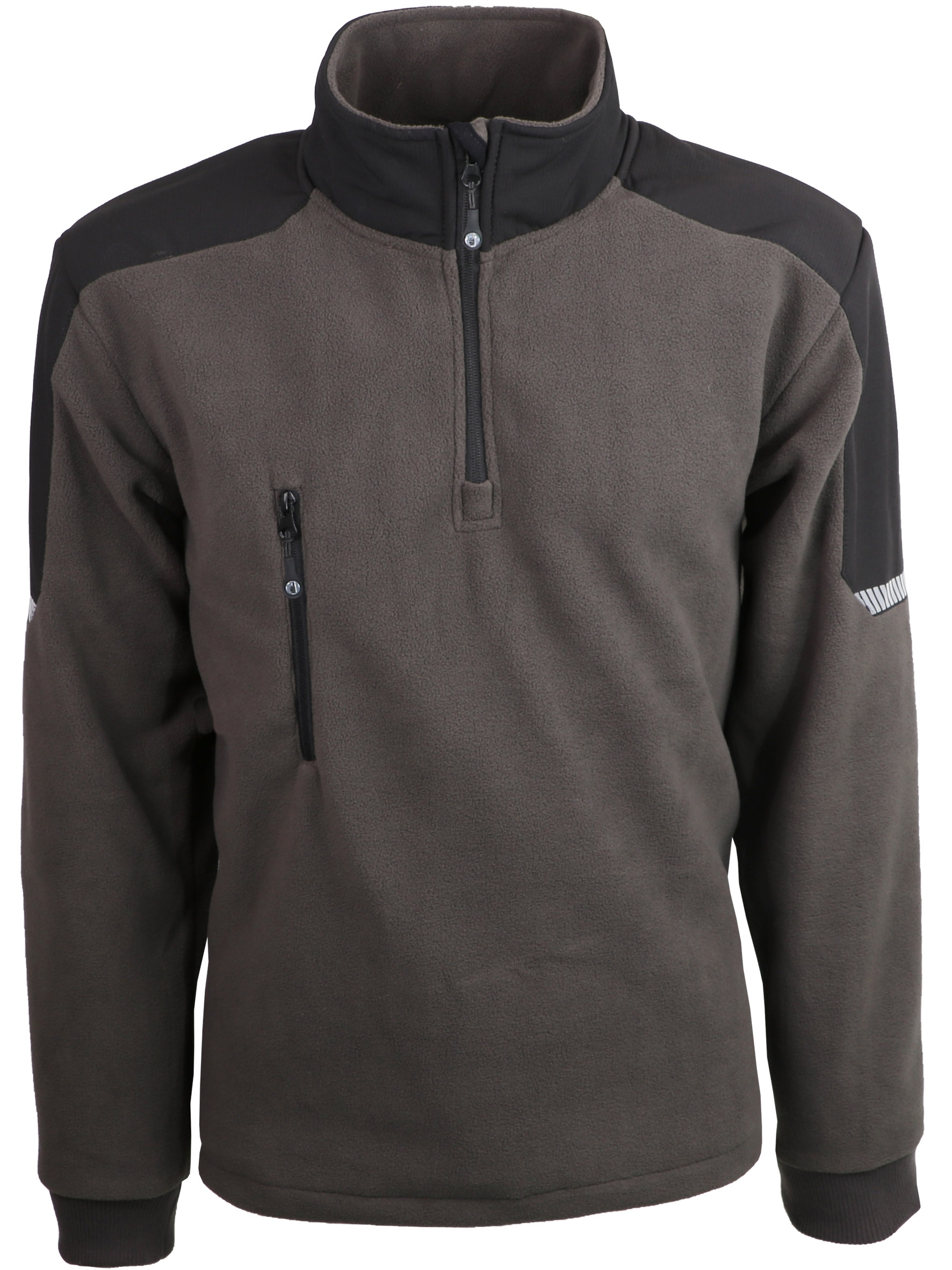Pull gris en polaire avec col montant - SINGER - POLANDE