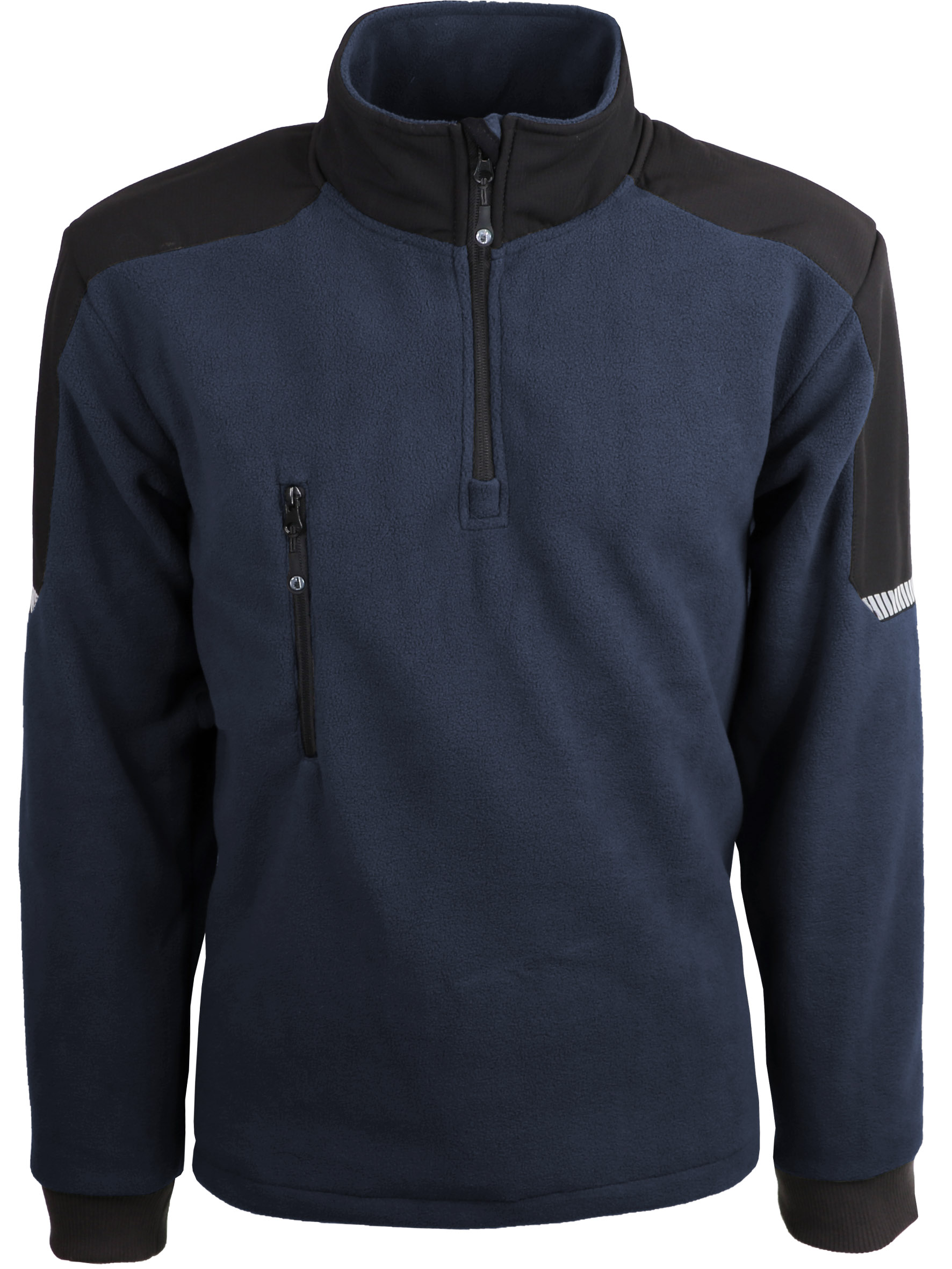 Pull bleu en polaire avec col montant - SINGER - POLARINE