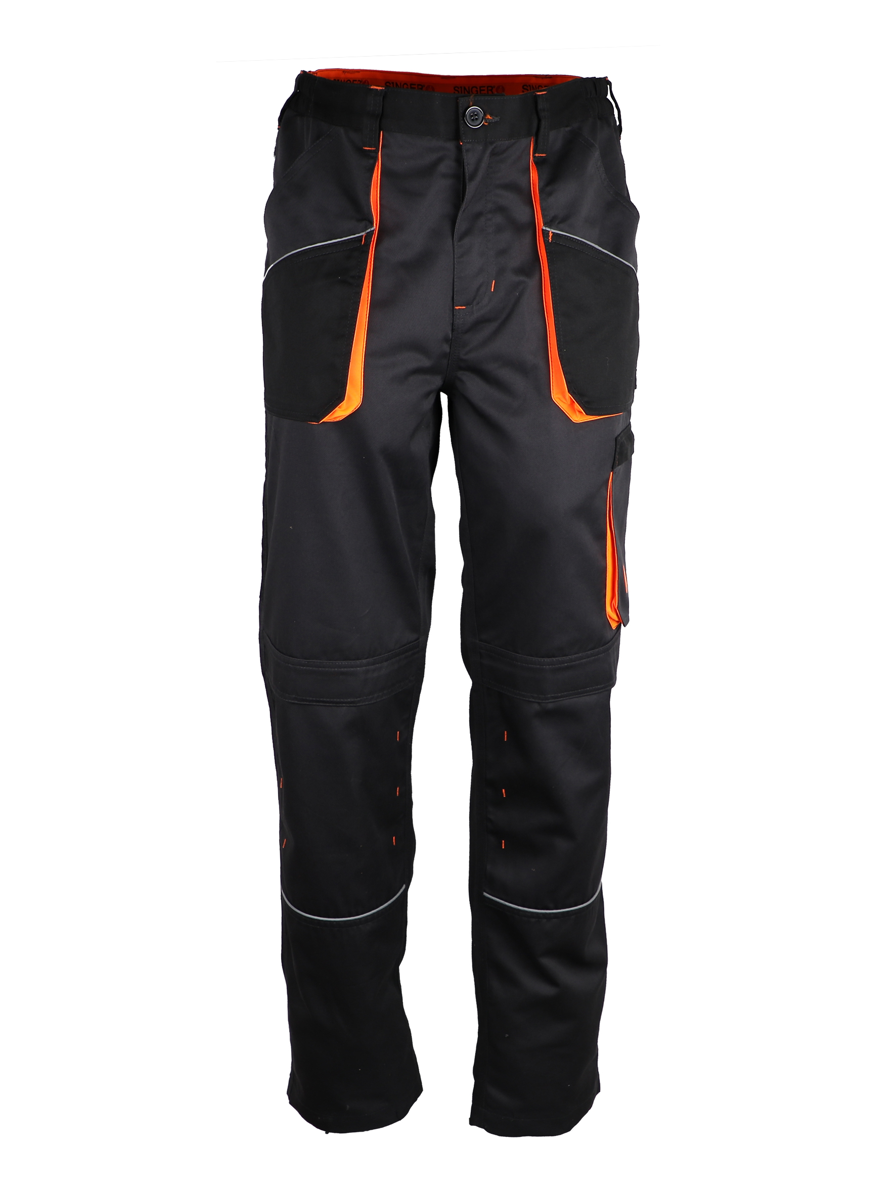 Pantalon de travail Polyester/coton - Noir /gris / orange - SINGER - PRAGUO