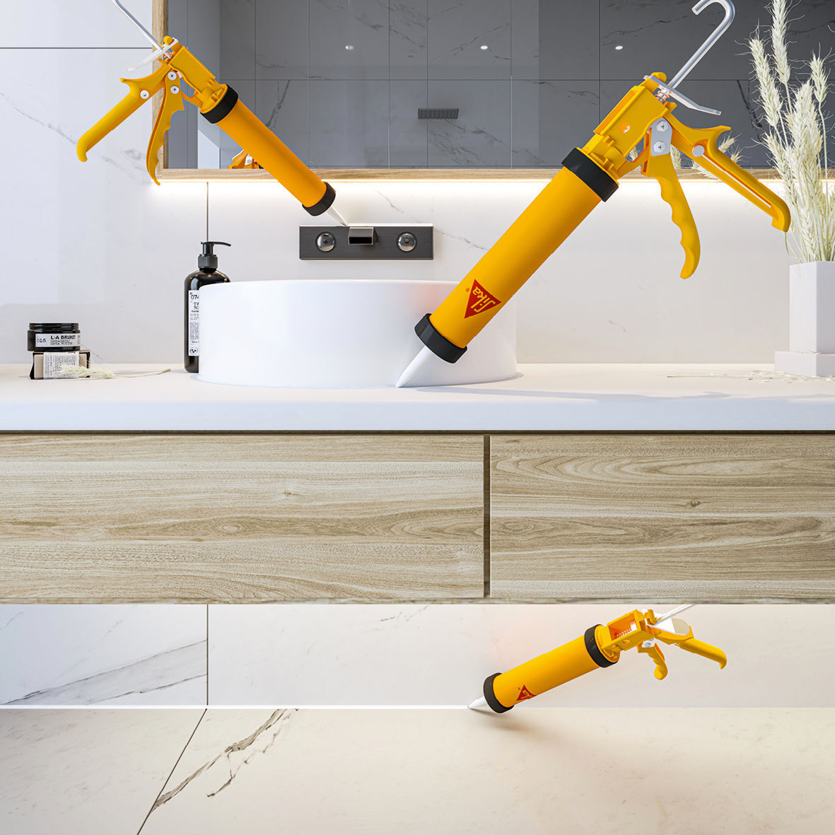 CARTON DE 12 CARTOUCHES 300ML MASTIC SIKASEAL-108 SANITAIRE GRIS CLAIR - SIKA - 526792