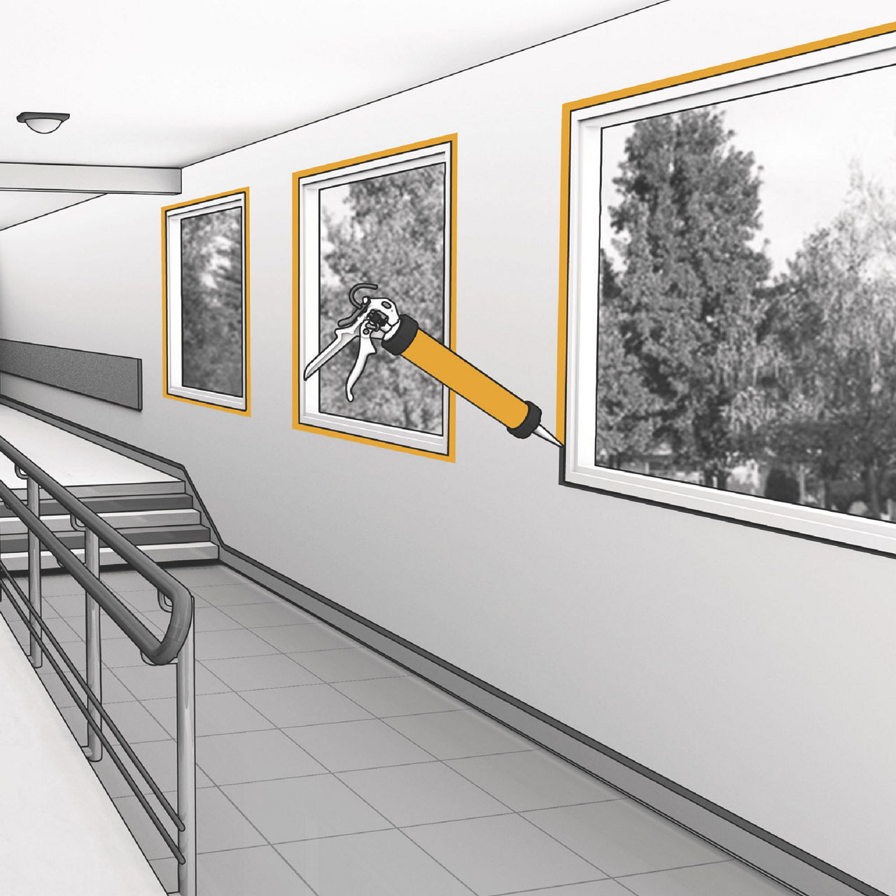 MASTIC EN CARTON DE 12 CARTOUCHES 290ML SIKAHYFLEX-220 WINDOWS BLANC - SIKA - 543188