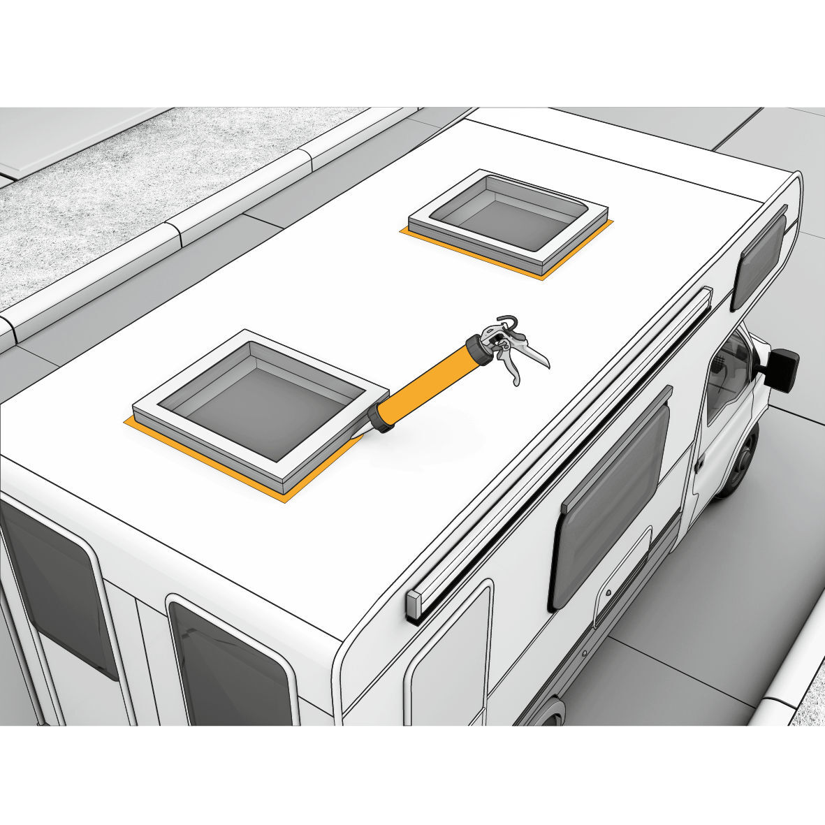COLLAGE ÉTANCHE EN CARTON DE 12 CARTOUCHES 300ML DE SIKAFLEX-149 AUTO - SIKA - 651991
