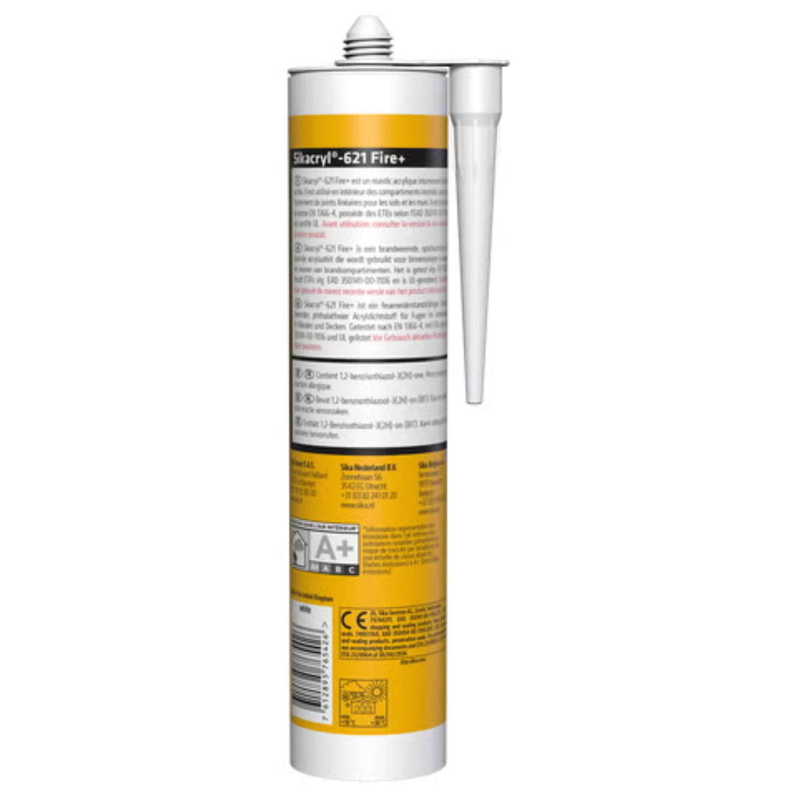 Mastic acrylique intumescent 600 ml carton 12 poches Sikacryl-621 Fire+ SIKA - 695702