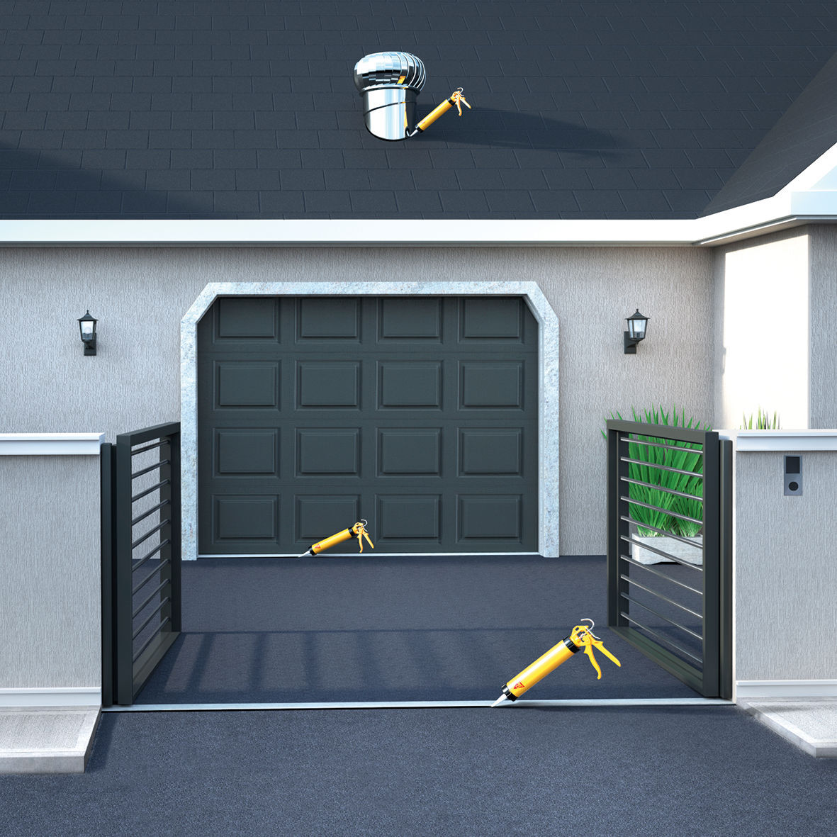 MASTIC EN CARTON DE 12 CARTOUCHES 300ML SIKASEAL®-164 BITUME NOIR - SIKA - 737195