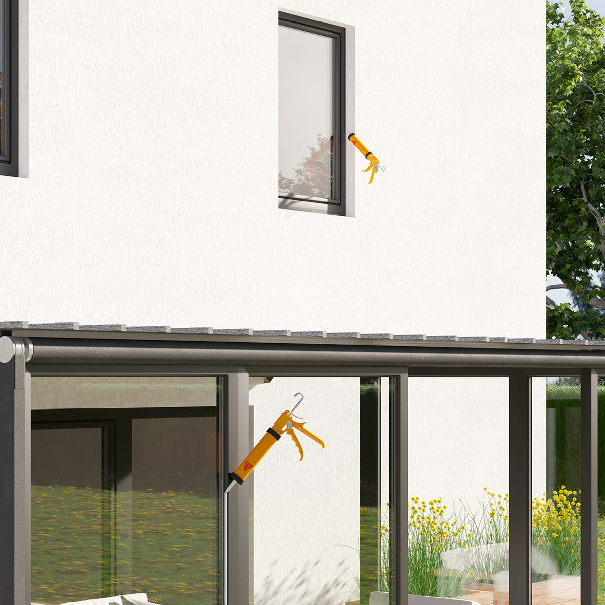 MASTIC EN CARTON DE 12 CARTOUCHES 300ML DE SIKASEAL-110 MENUISERIE & VITRAGE GRIS - SIKA - 739180