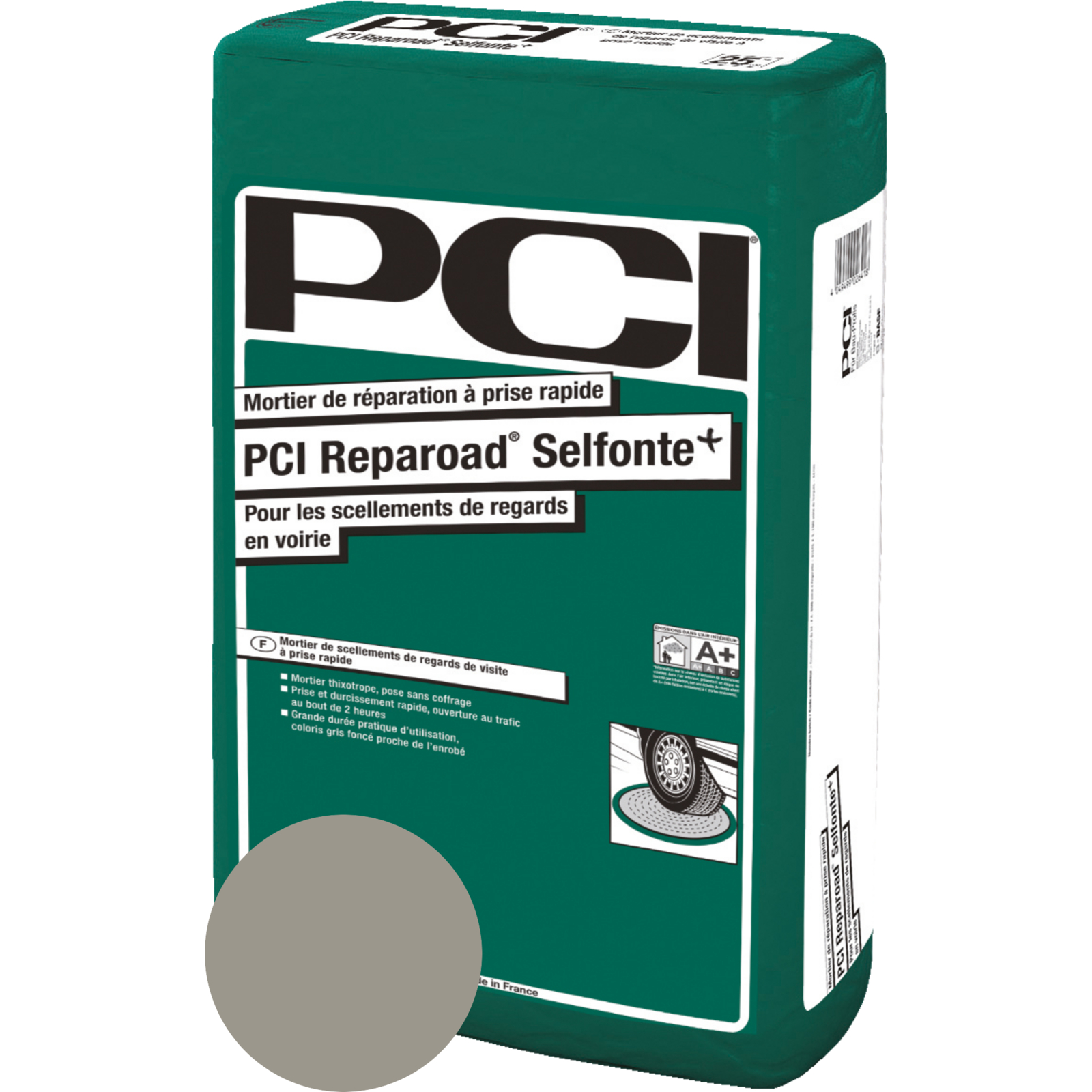 Micro-béton prise rapide scellement regards 25 kg gris anthracite - PCI - 818342