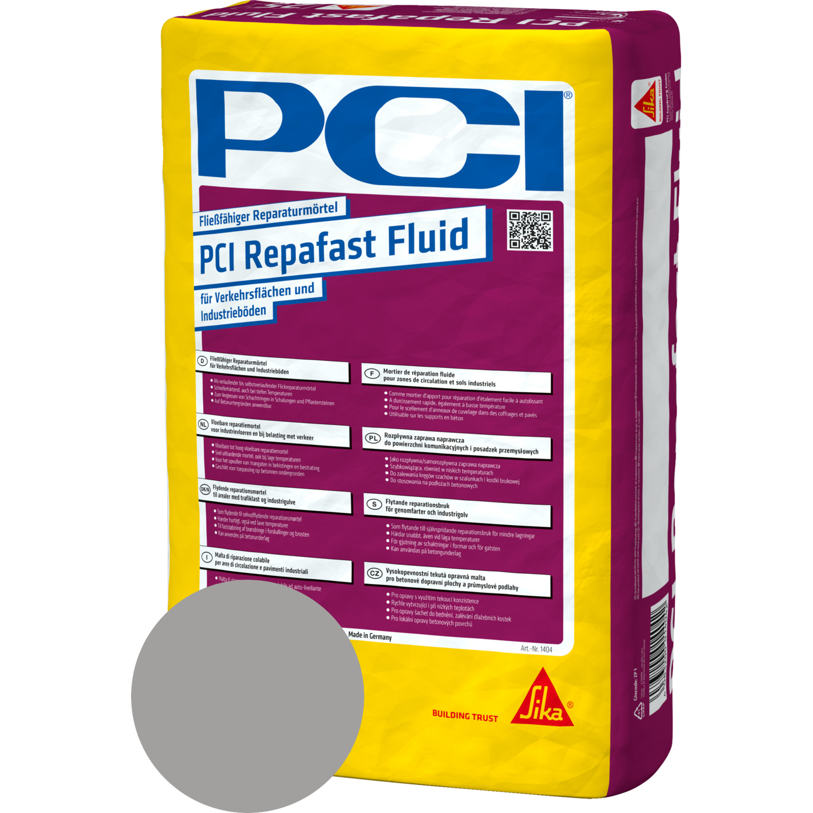 Mortier fluide durcissement rapide réparation voirie 25 kg gris anthracite - PCI - 818343