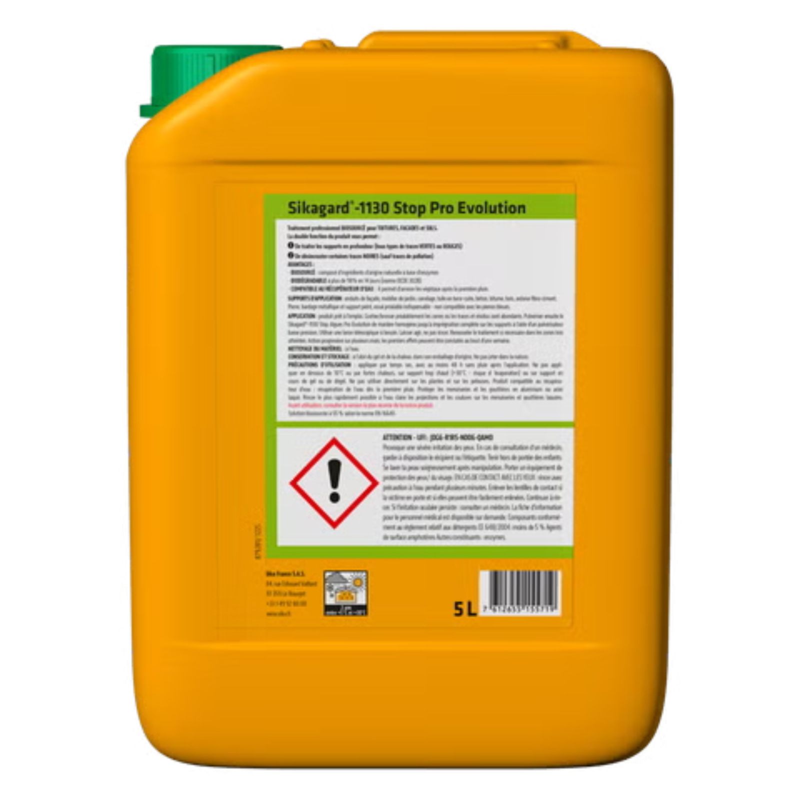 Pack 4x5L traitement anti-traces toitures façades sols Sikagard-1130 Stop Pro Evolution SIKA - 860547