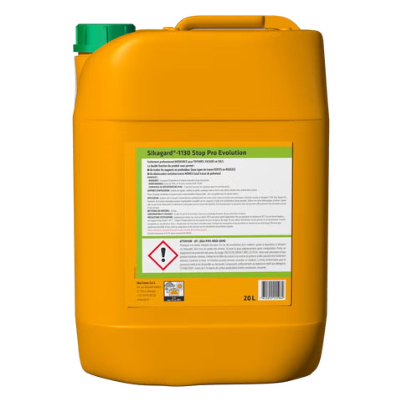 Traitement anti-traces vertes, rouges et noires 20 L biosourcé pour toitures, façades et sols SIKA - 860548