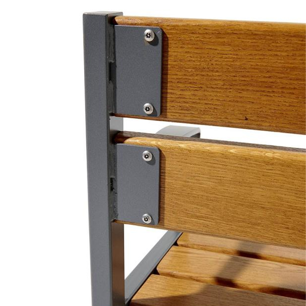 Banc bois et acier Silaos 5 lames Gris PROCITY - 209511.GPRO.CHEC