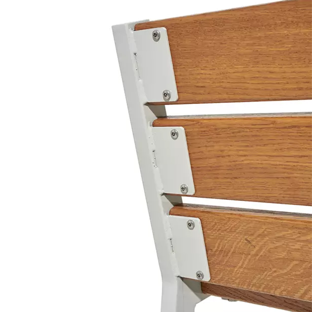 Fauteuil bois et acier Silaos 6 lames Gris PROCITY - 209600.GPRO.CHEC