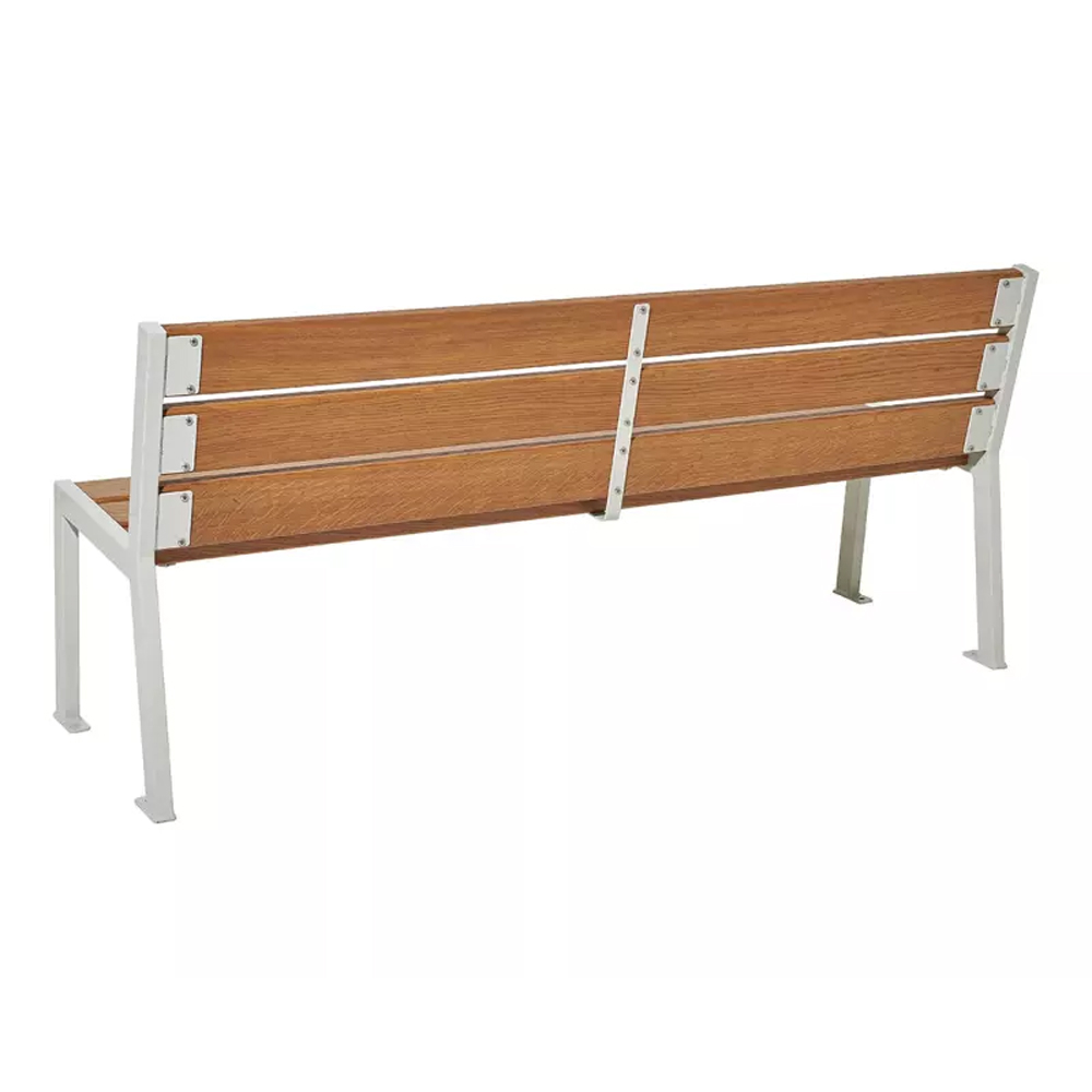 Banc bois et acier Silaos 6 lames Gris lasuré chêne clair - PROCITY - 209602.GPRO.CHEC