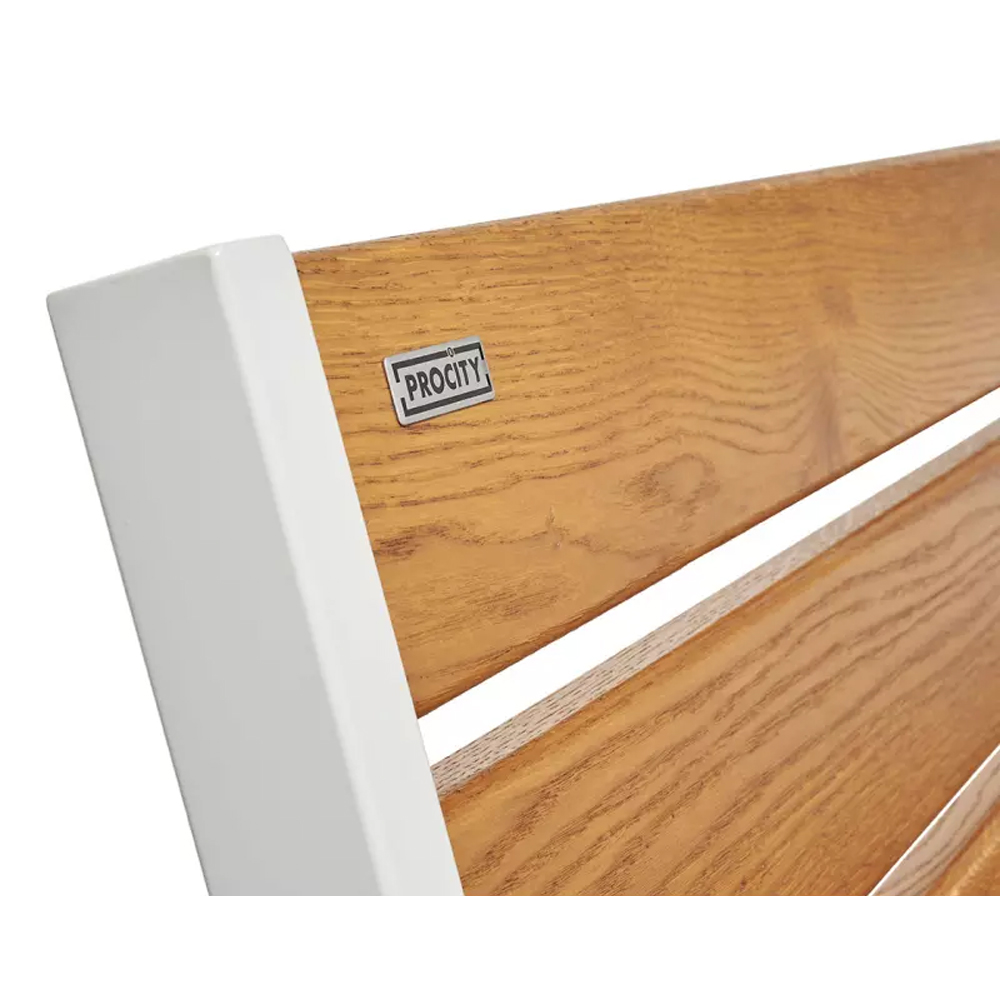 Banc bois et acier Silaos 6 lames Gris lasuré chêne clair - PROCITY - 209612.GPRO.CHEC