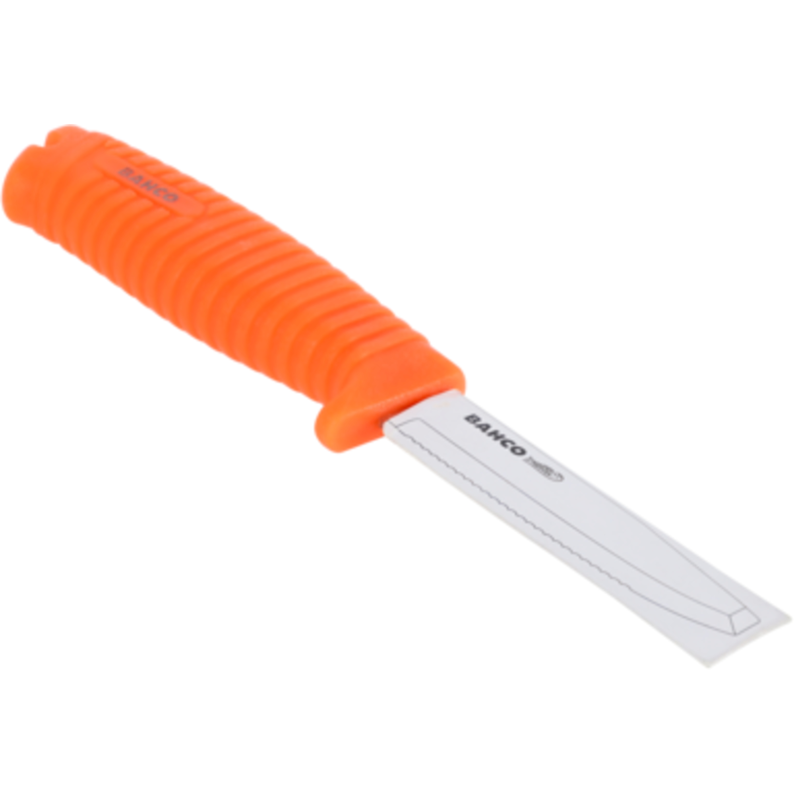 Couteau flottant lame crantée 100 mm manche fluorescent avec étui BAHCO - 1446-FLOAT-B