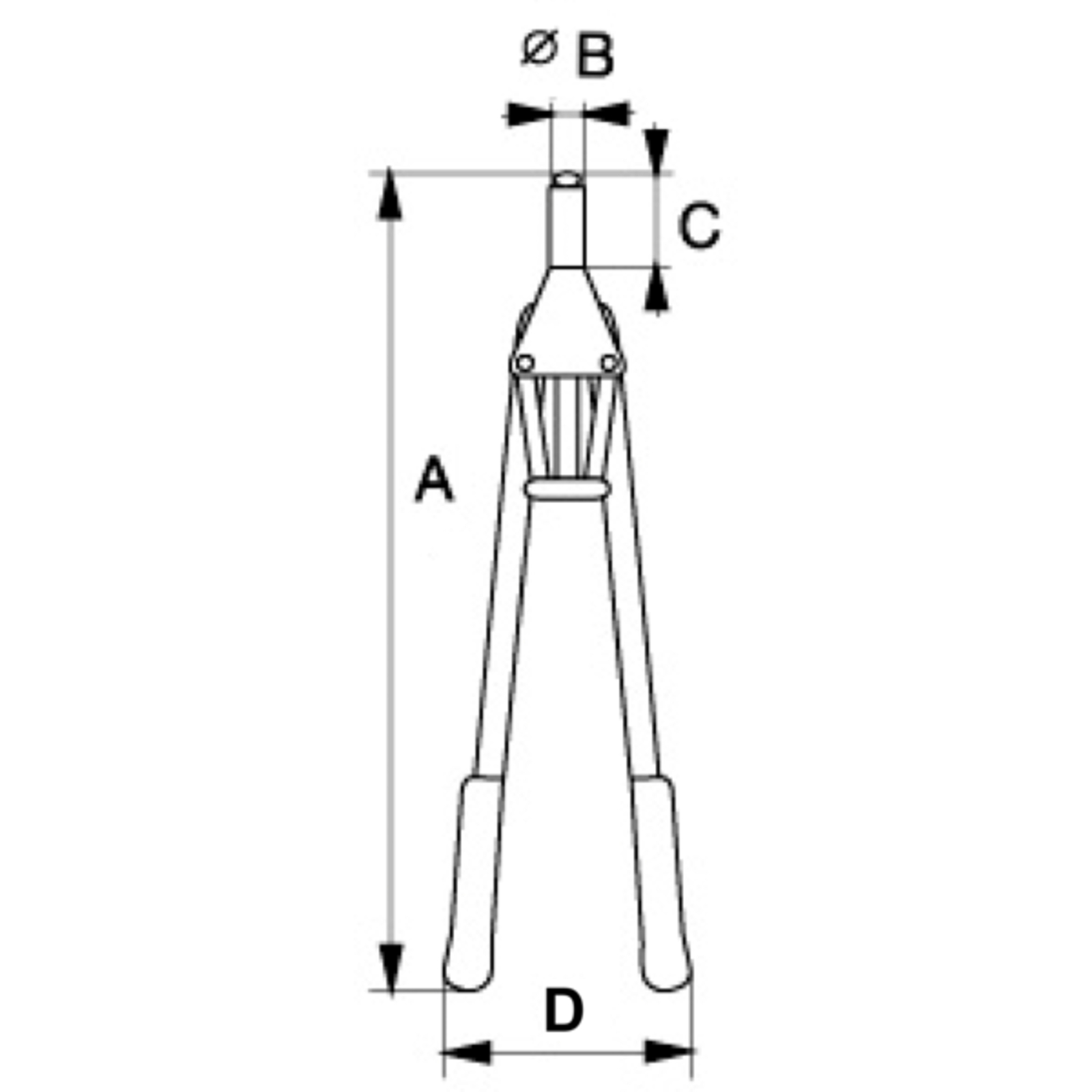 Pince à riveter levier 520 mm tube transparent récupération tiges BAHCO - 1467-520